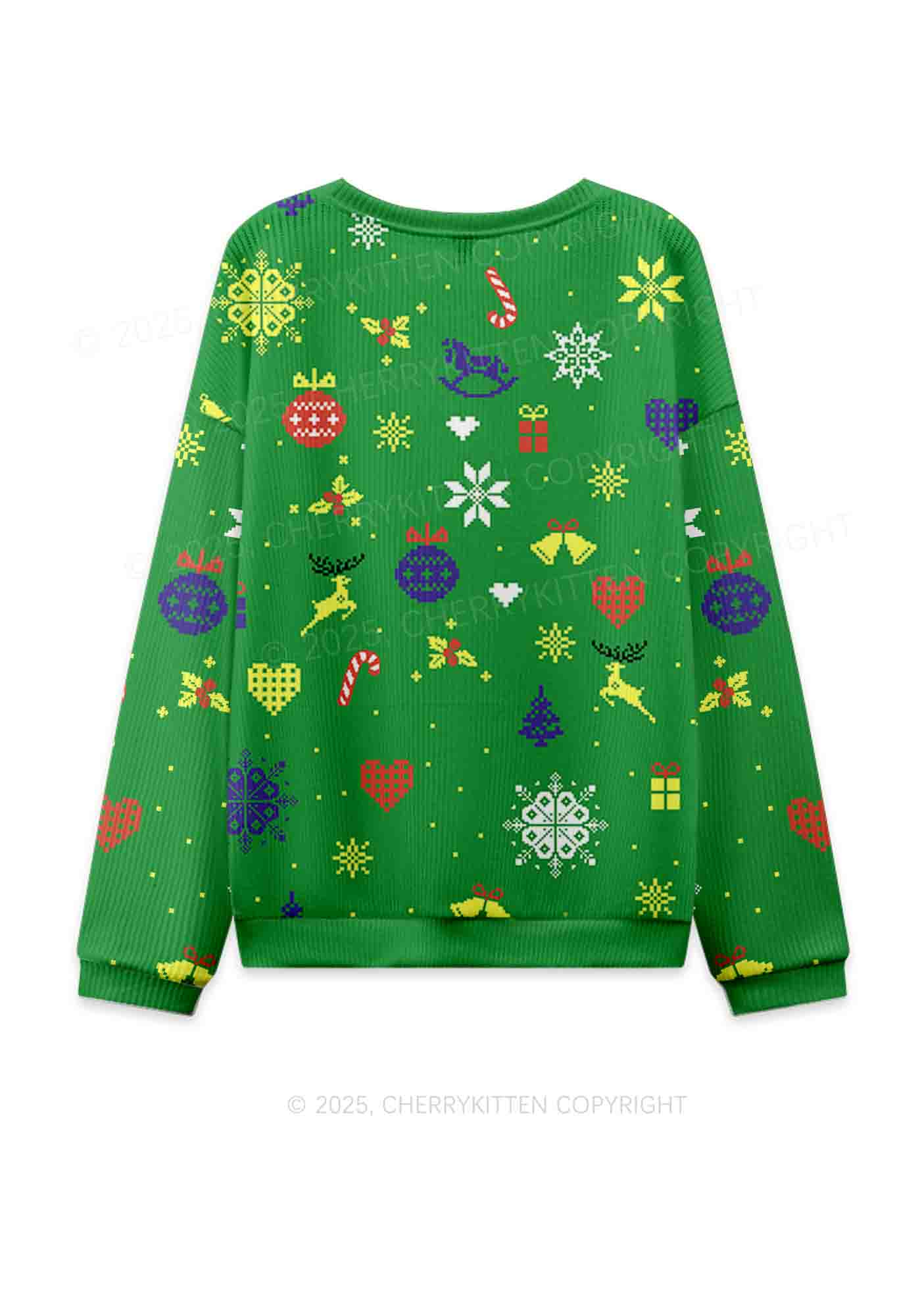 Masc Princess Pride Y2K Christmas Knit Sweatshirt Cherrykitten - Image 2