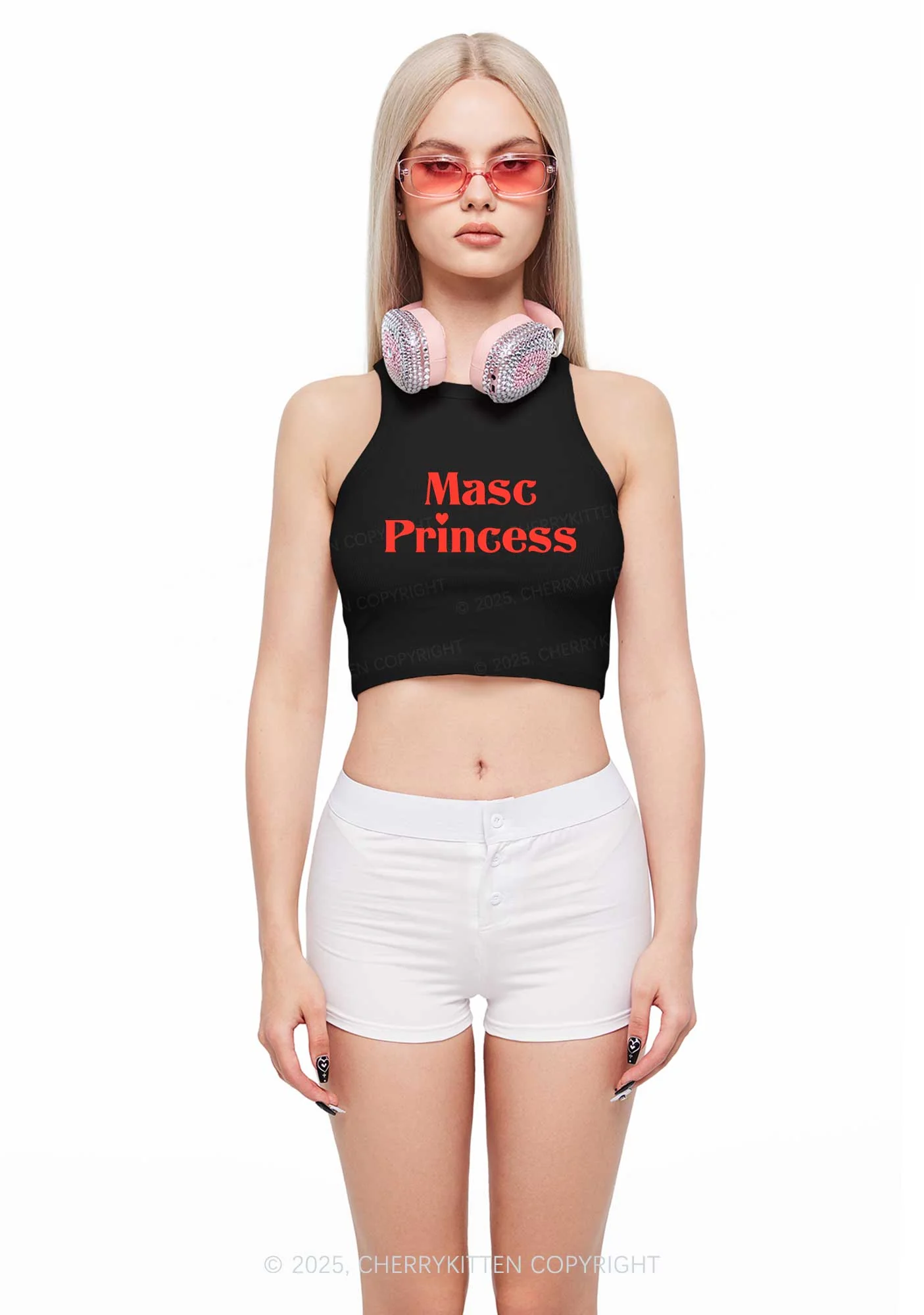 Masc Princess Pride Y2K Crop Tank Top Cherrykitten - Image 2