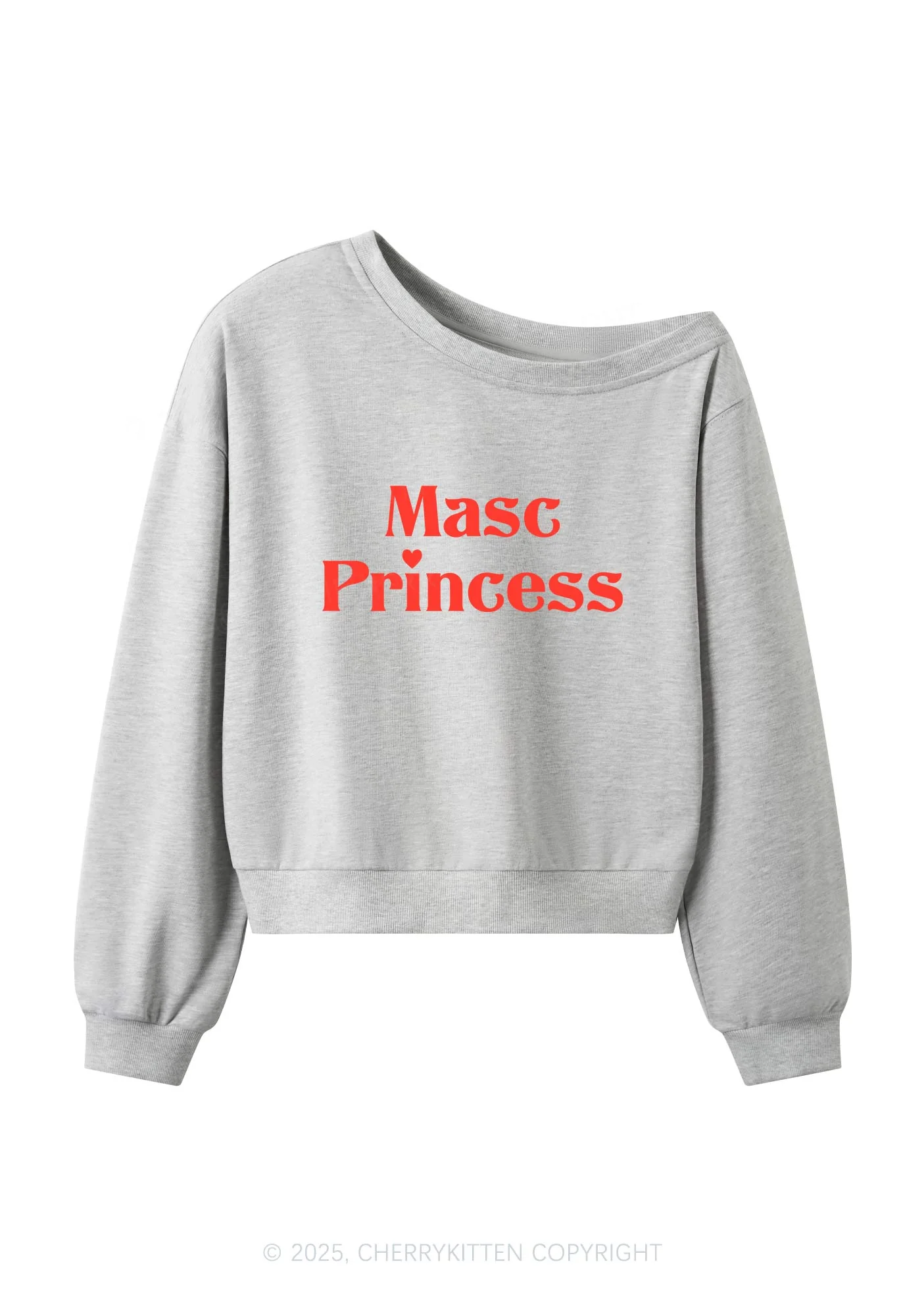 Masc Princess Pride Y2K Off Shoulder Sweatshirts Cherrykitten - Image 3