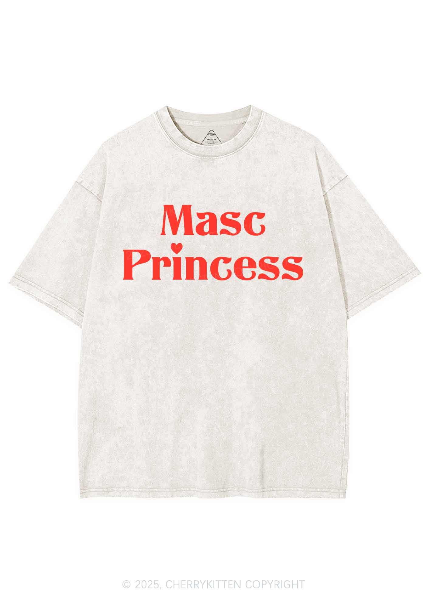 Masc Princess Pride Y2K Shirts Washed Tee Cherrykitten - Image 3