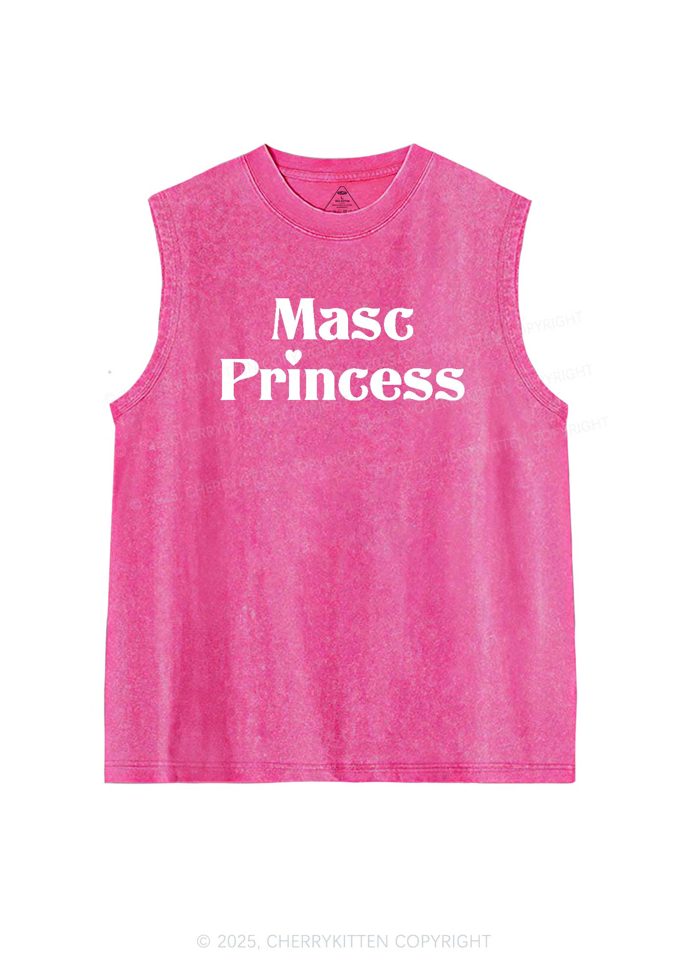 Masc Princess Pride Y2K Washed Muscle Tank Cherrykitten - Image 4