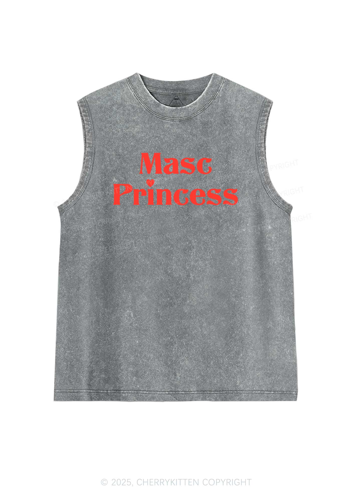 Masc Princess Pride Y2K Washed Muscle Tank Cherrykitten - Image 5