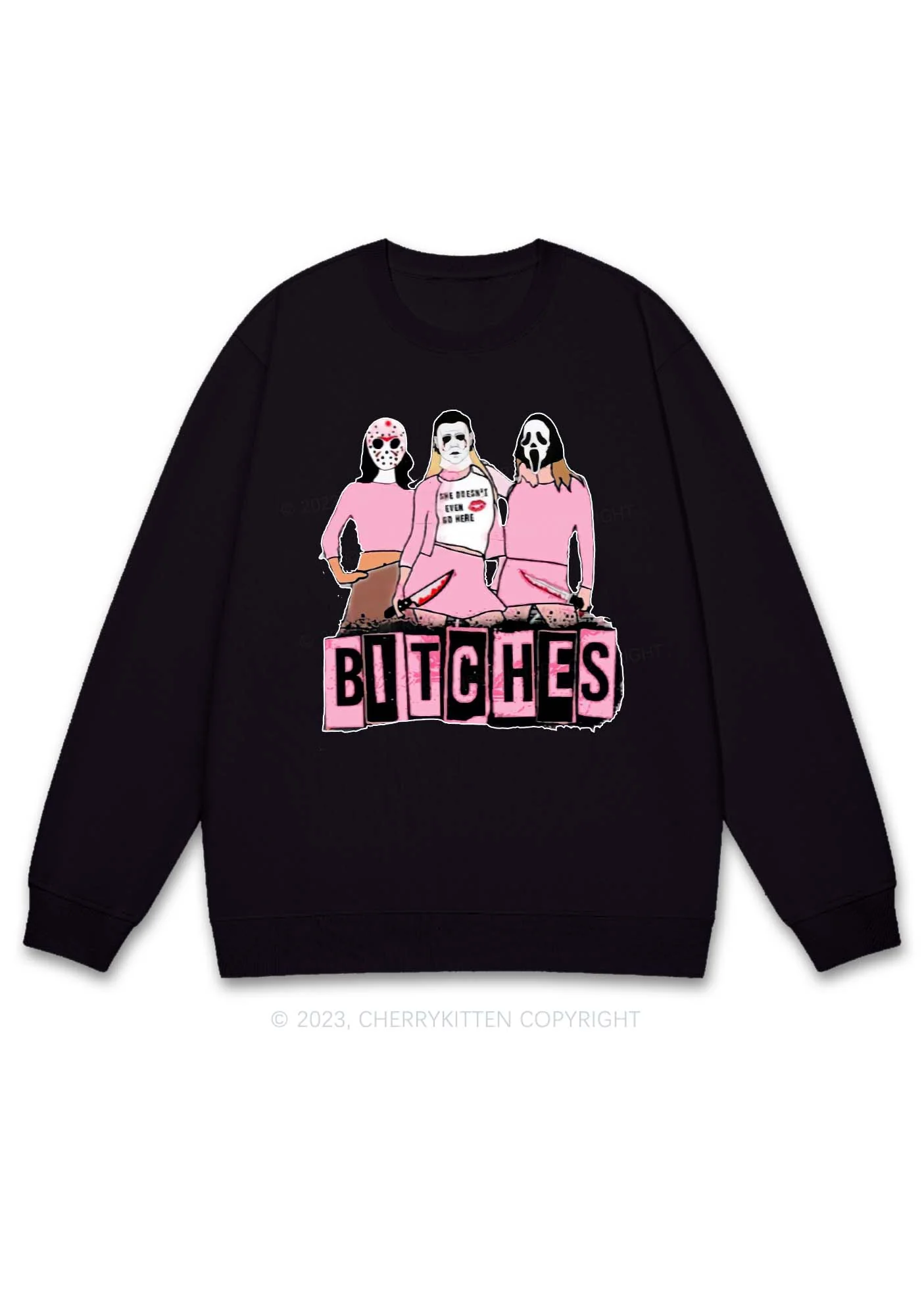 Masked Killer Halloween Y2K Sweatshirt Cherrykitten - Image 3