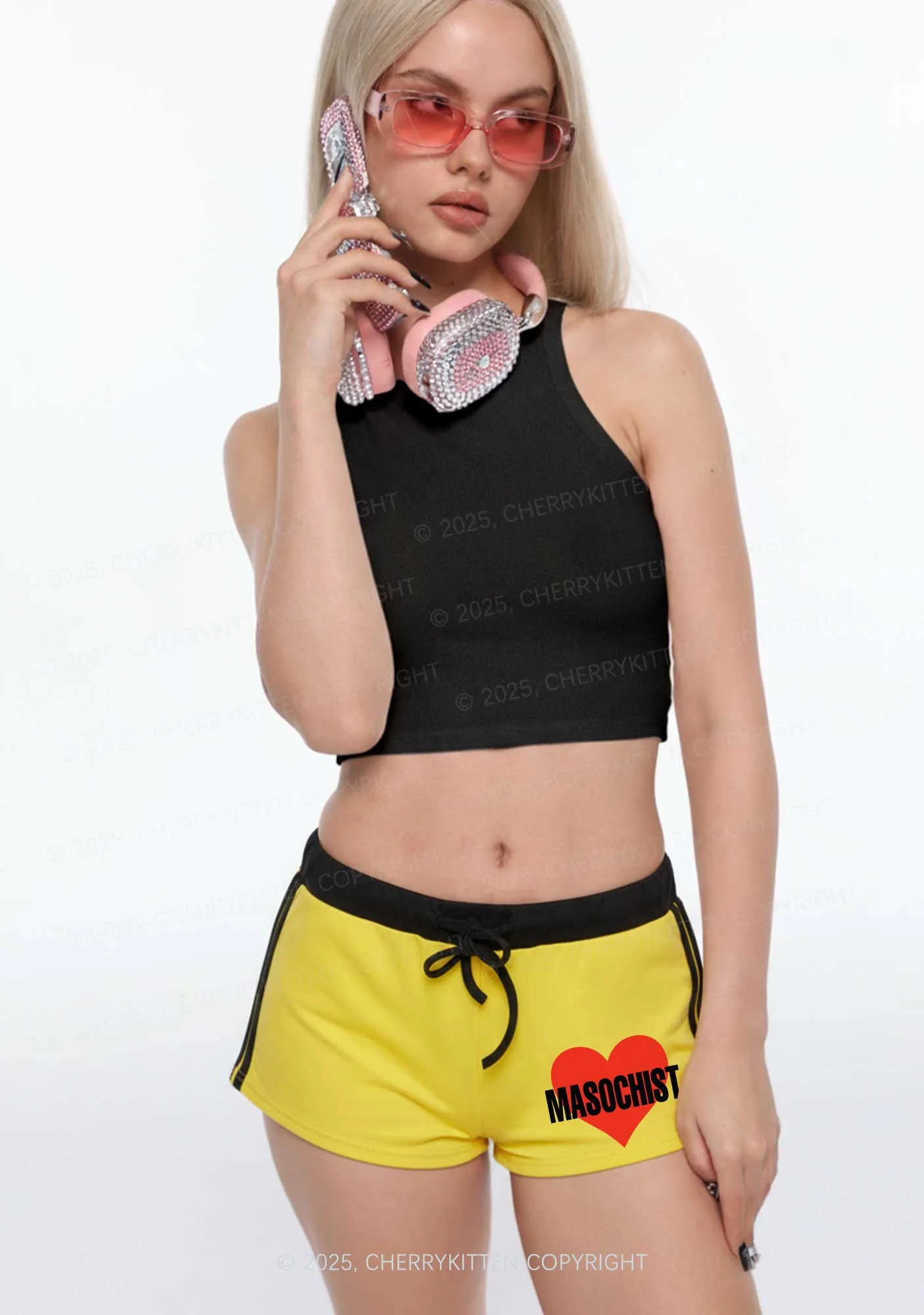 Masochist Y2K Drawstring Mini Shorts Cherrykitten - Image 2