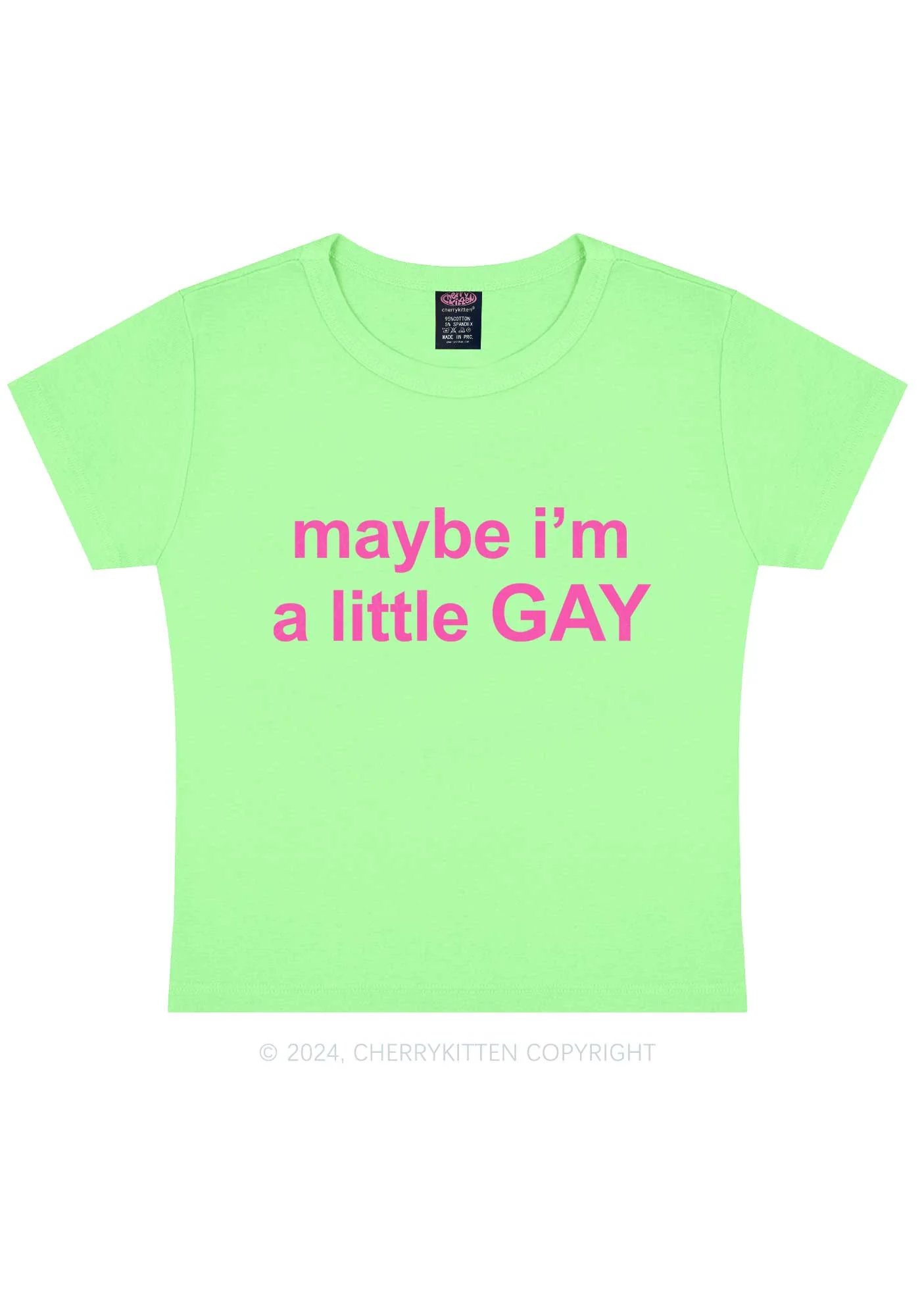 Maybe I'm A Gay Y2K Baby Tee Cherrykitten - Image 12