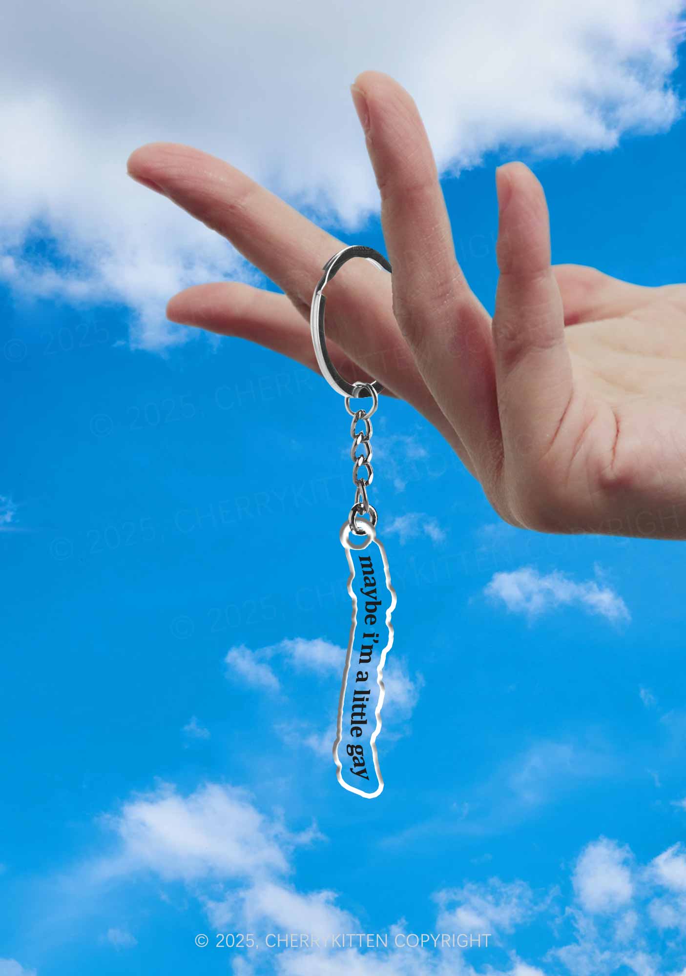 Maybe Im A Little Gay Pride 1Pc Y2K Keychain Cherrykitten - Image 2