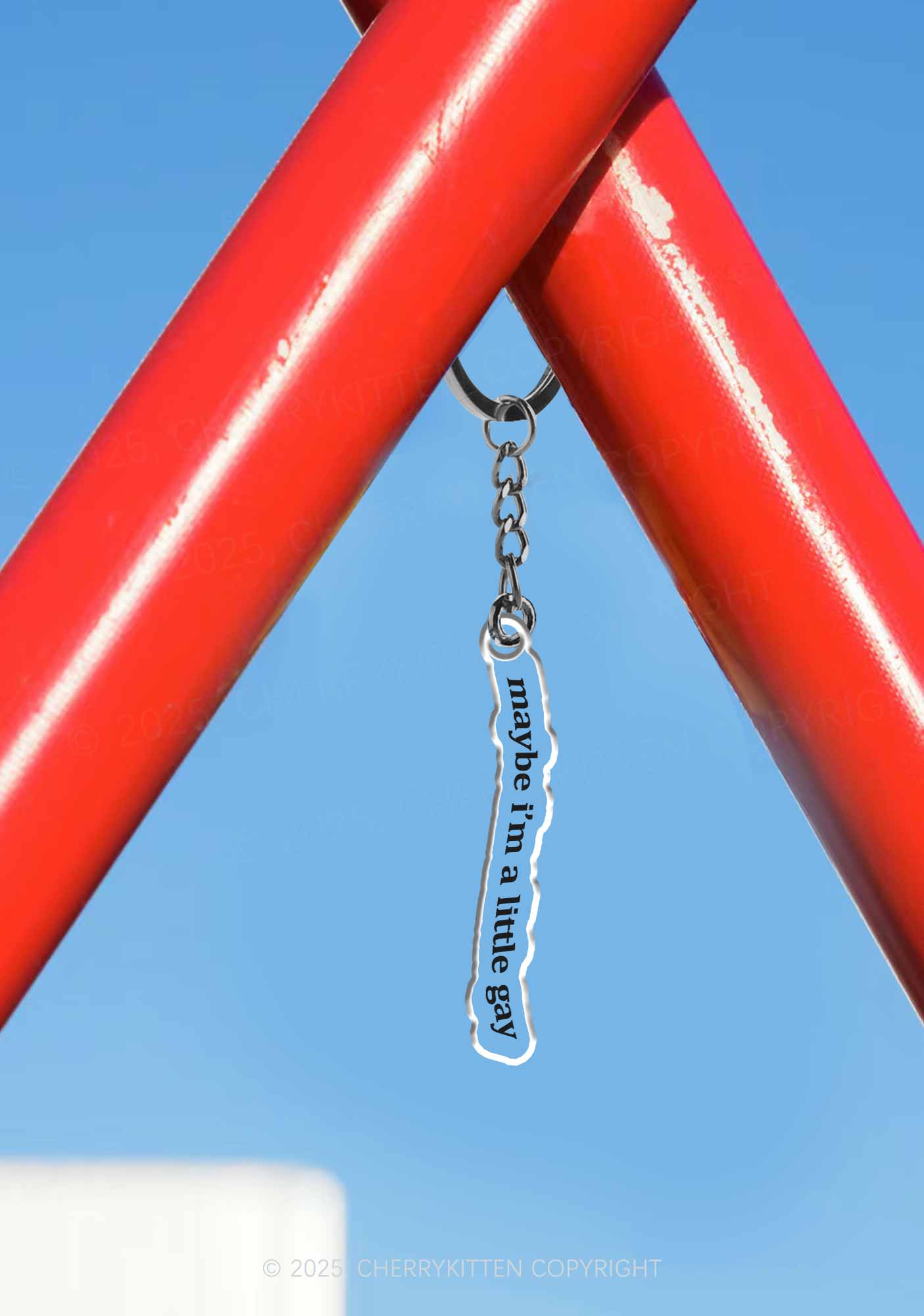 Maybe Im A Little Gay Pride 1Pc Y2K Keychain Cherrykitten - Image 3