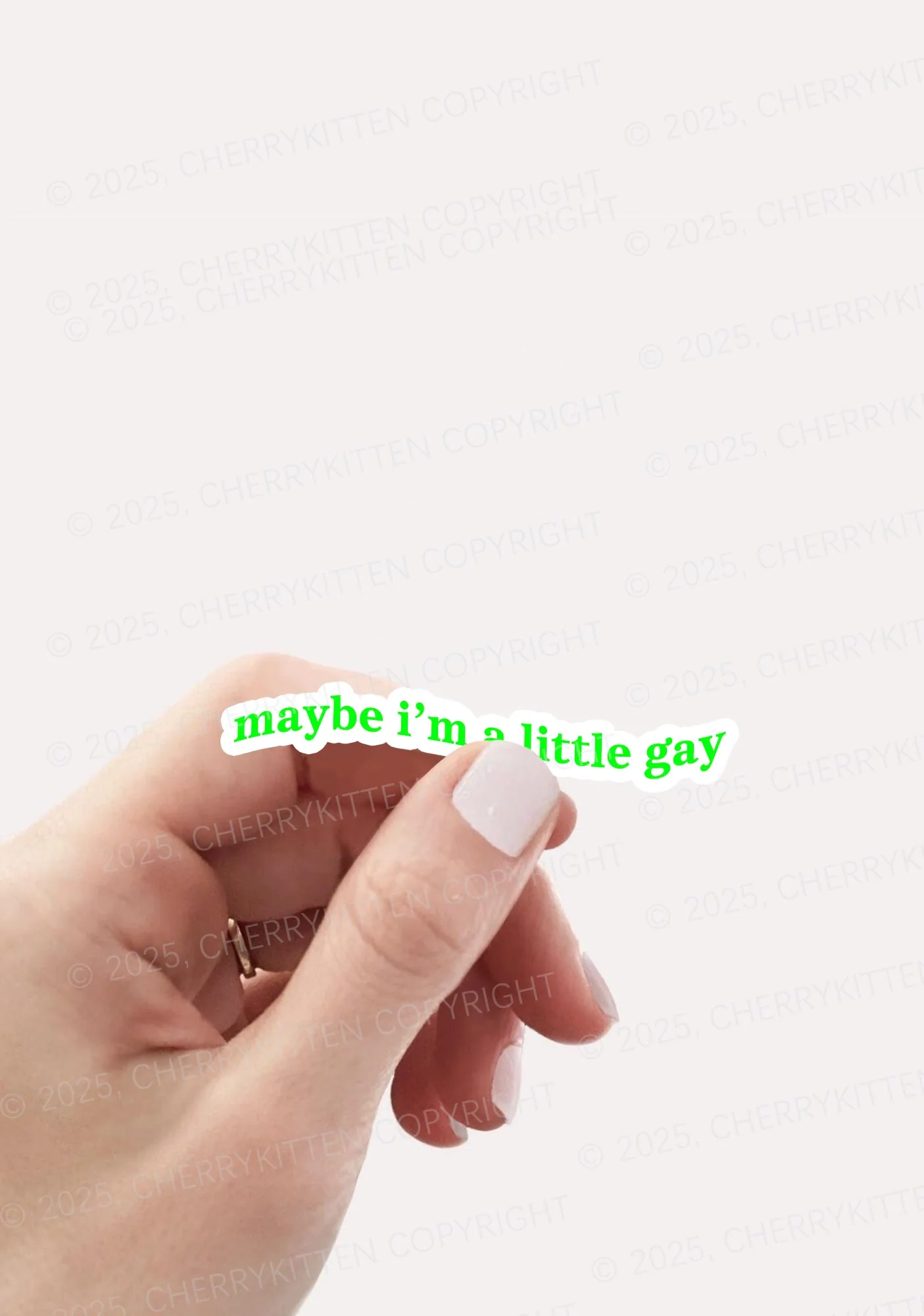 Maybe I'm A Little Gay Pride 1Pc Y2K Sticker Cherrykitten - Image 2