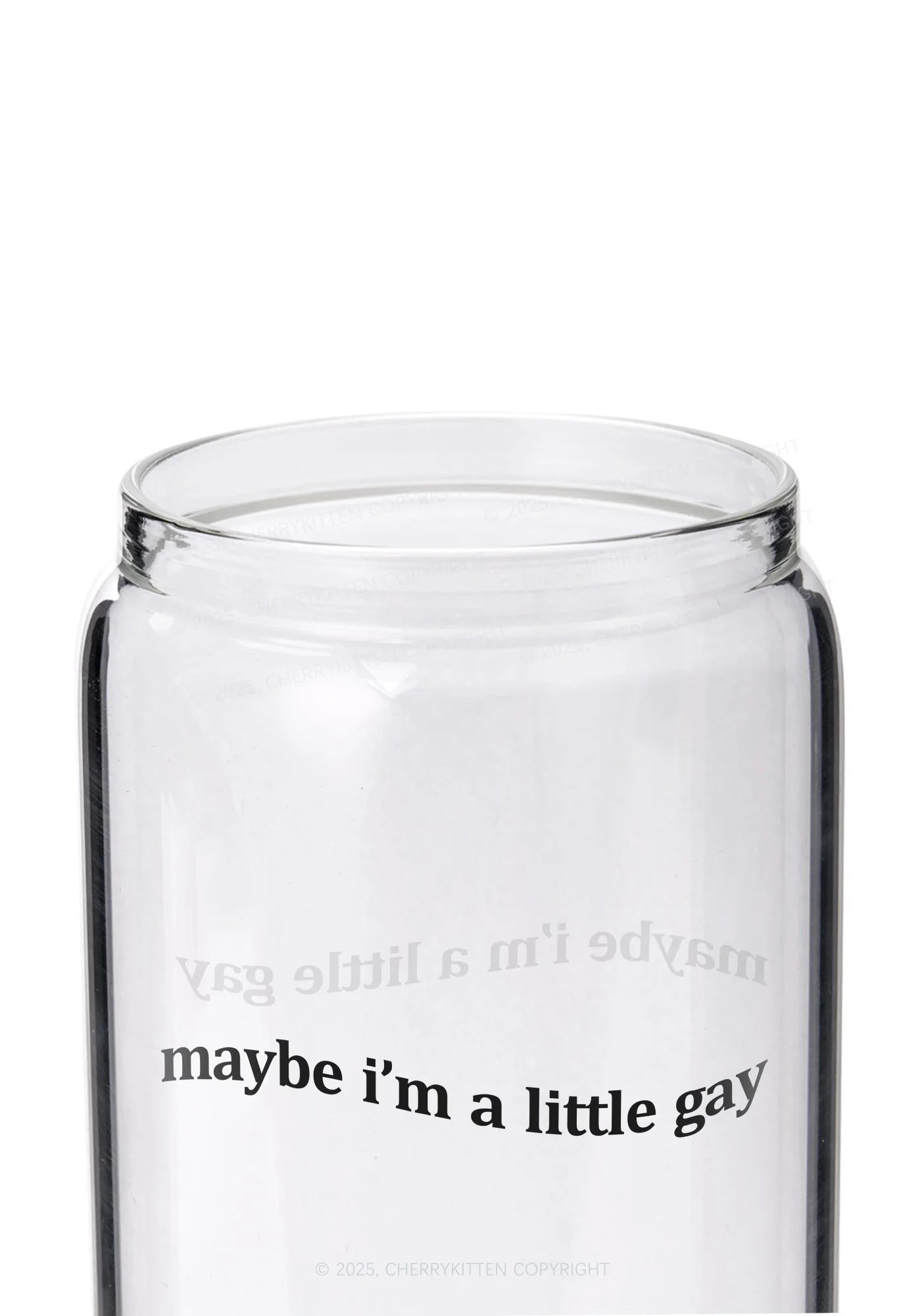Maybe Im A Little Gay Pride Y2K Printed Glass Cup Cherrykitten - Image 2
