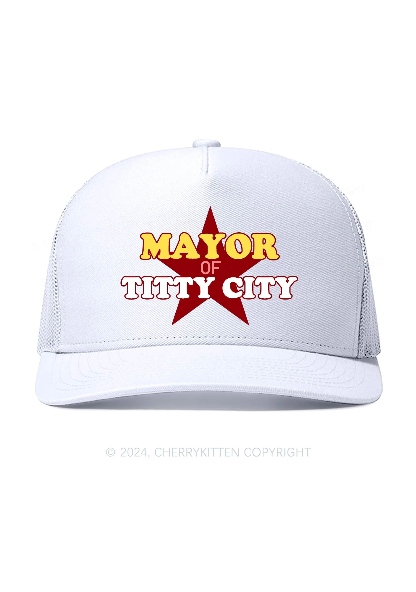 Mayor Of City Y2K Trucker Mesh Hat Cherrykitten - Image 6