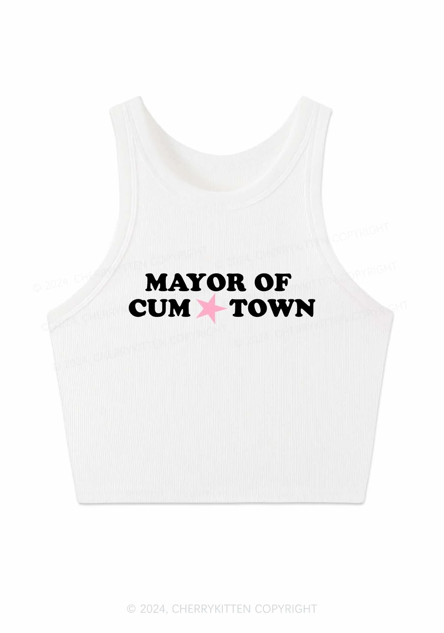 Mayor Of Come Town Y2K Crop Tank Top Cherrykitten - Image 3