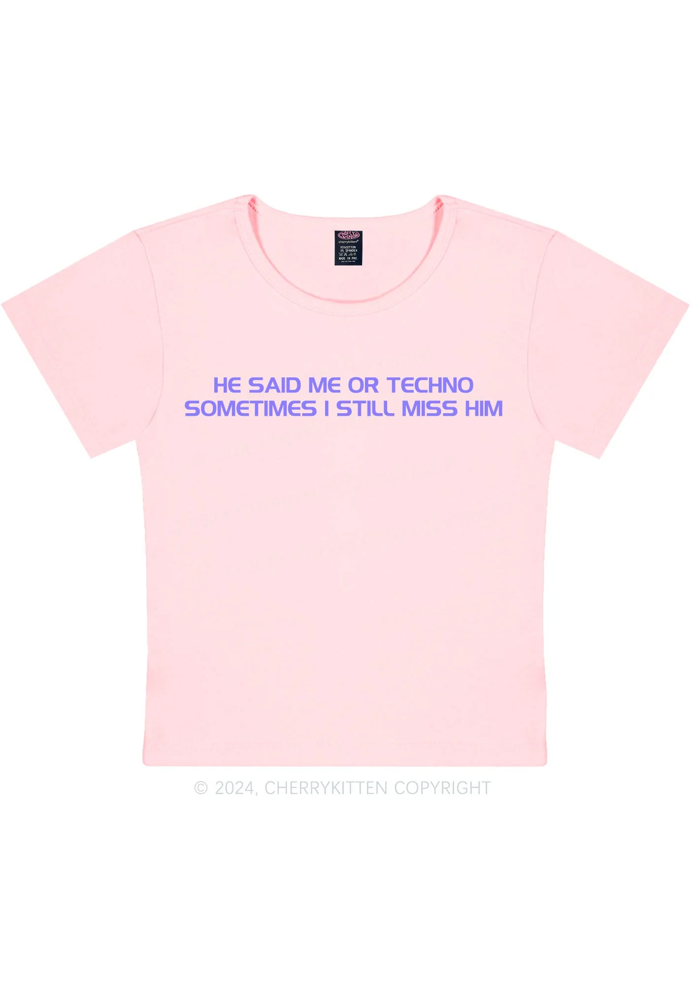 Me Or Techno Y2K Baby Tee Cherrykitten - Image 9
