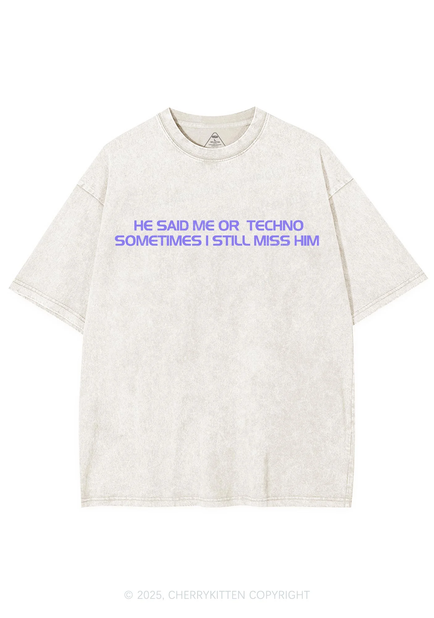 Me Or Techno Y2K Shirts Washed Tee Cherrykitten - Image 5