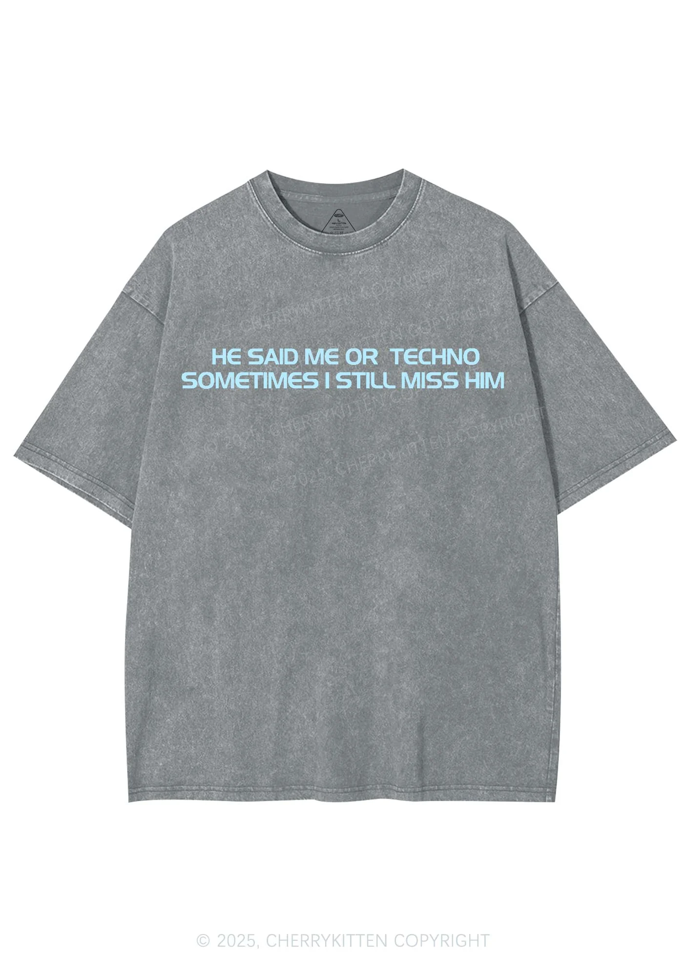 Me Or Techno Y2K Shirts Washed Tee Cherrykitten - Image 6