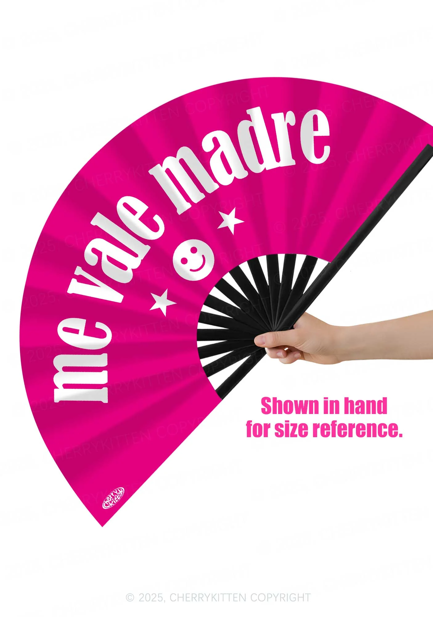 Me Vale Madre Y2K Rave Hand Fan Cherrykitten - Image 2