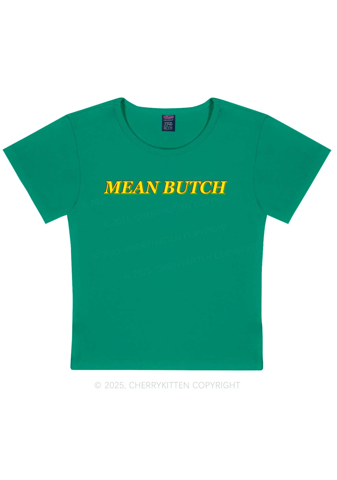 Mean Butch Pride Y2K Baby Tee Cherrykitten - Image 11