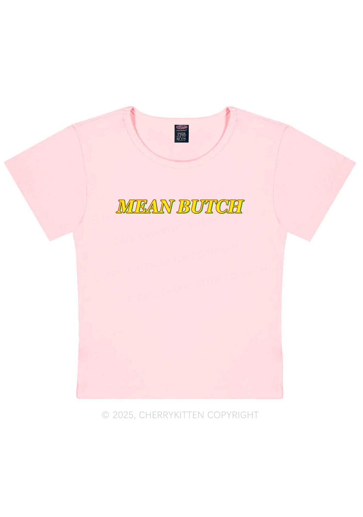 Mean Butch Pride Y2K Baby Tee Cherrykitten - Image 12