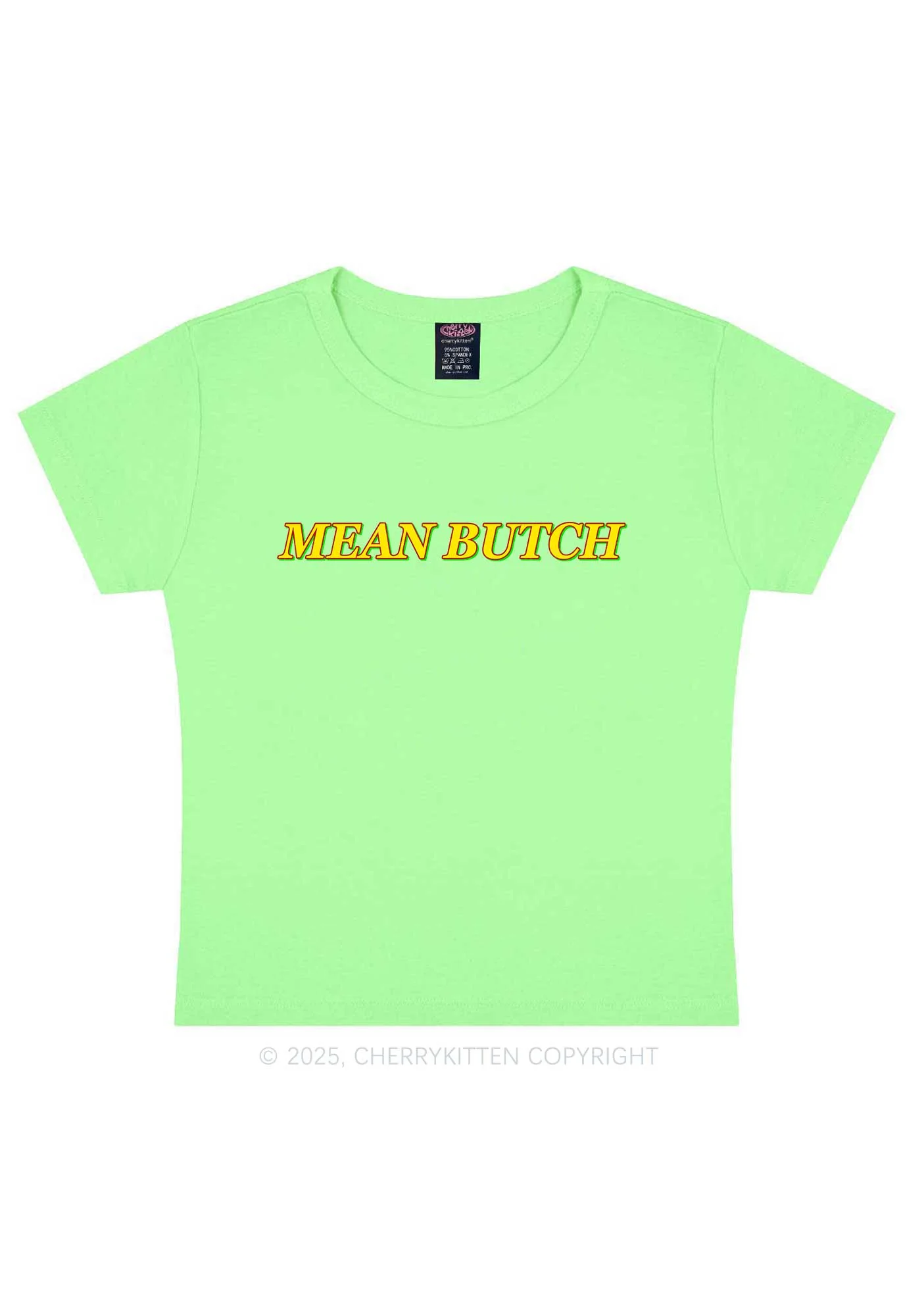 Mean Butch Pride Y2K Baby Tee Cherrykitten - Image 13