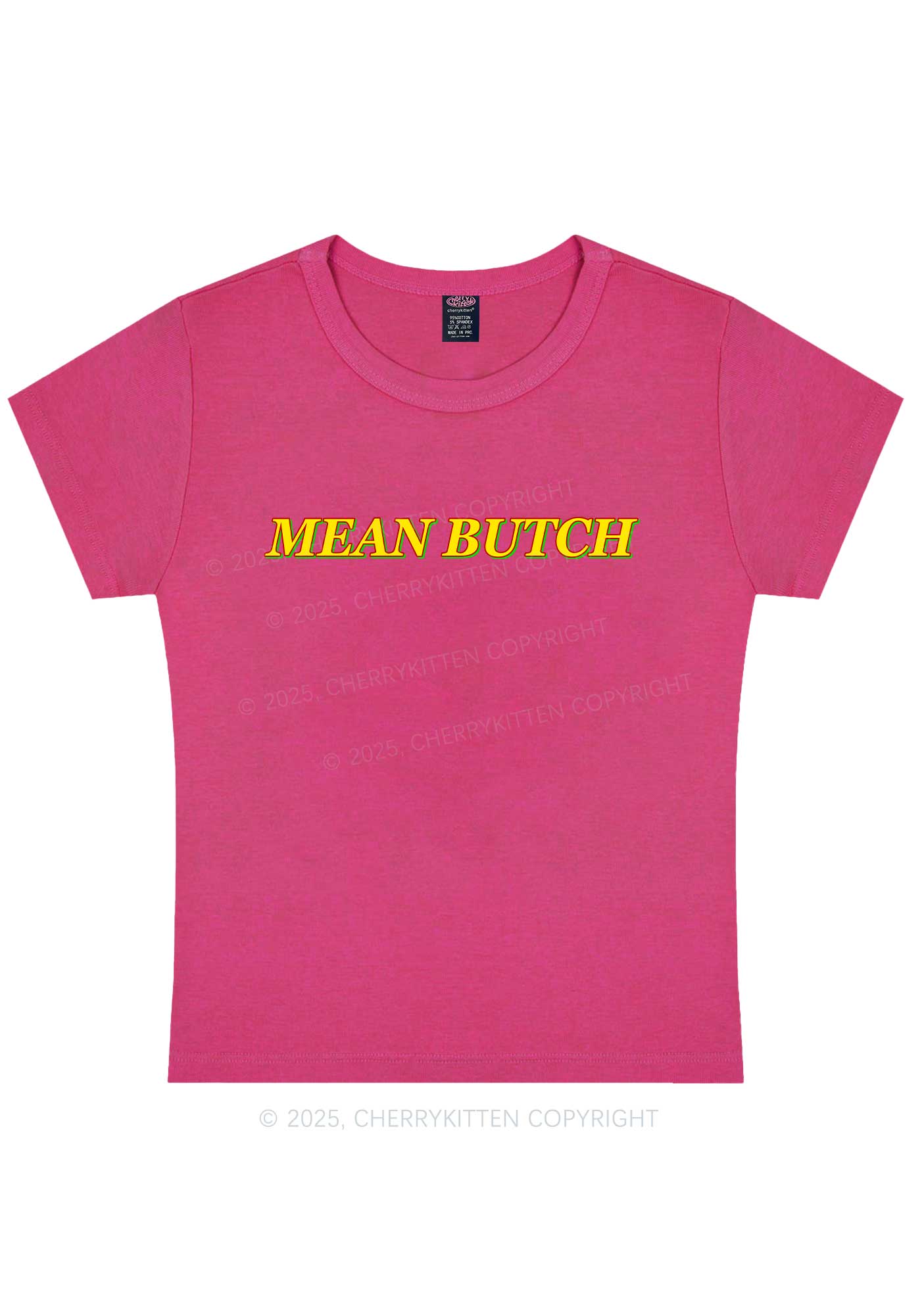Mean Butch Pride Y2K Baby Tee Cherrykitten - Image 5