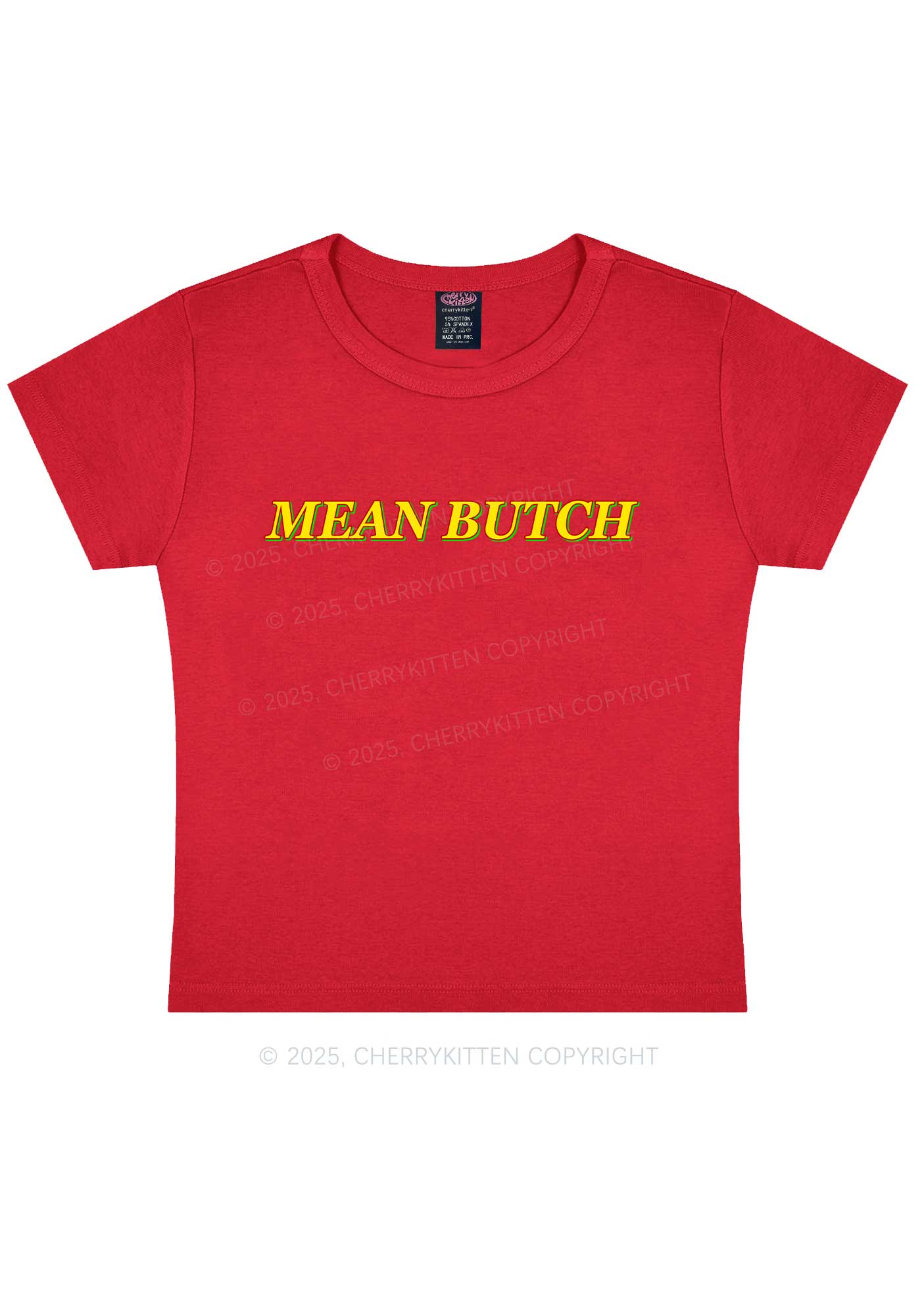 Mean Butch Pride Y2K Baby Tee Cherrykitten - Image 7