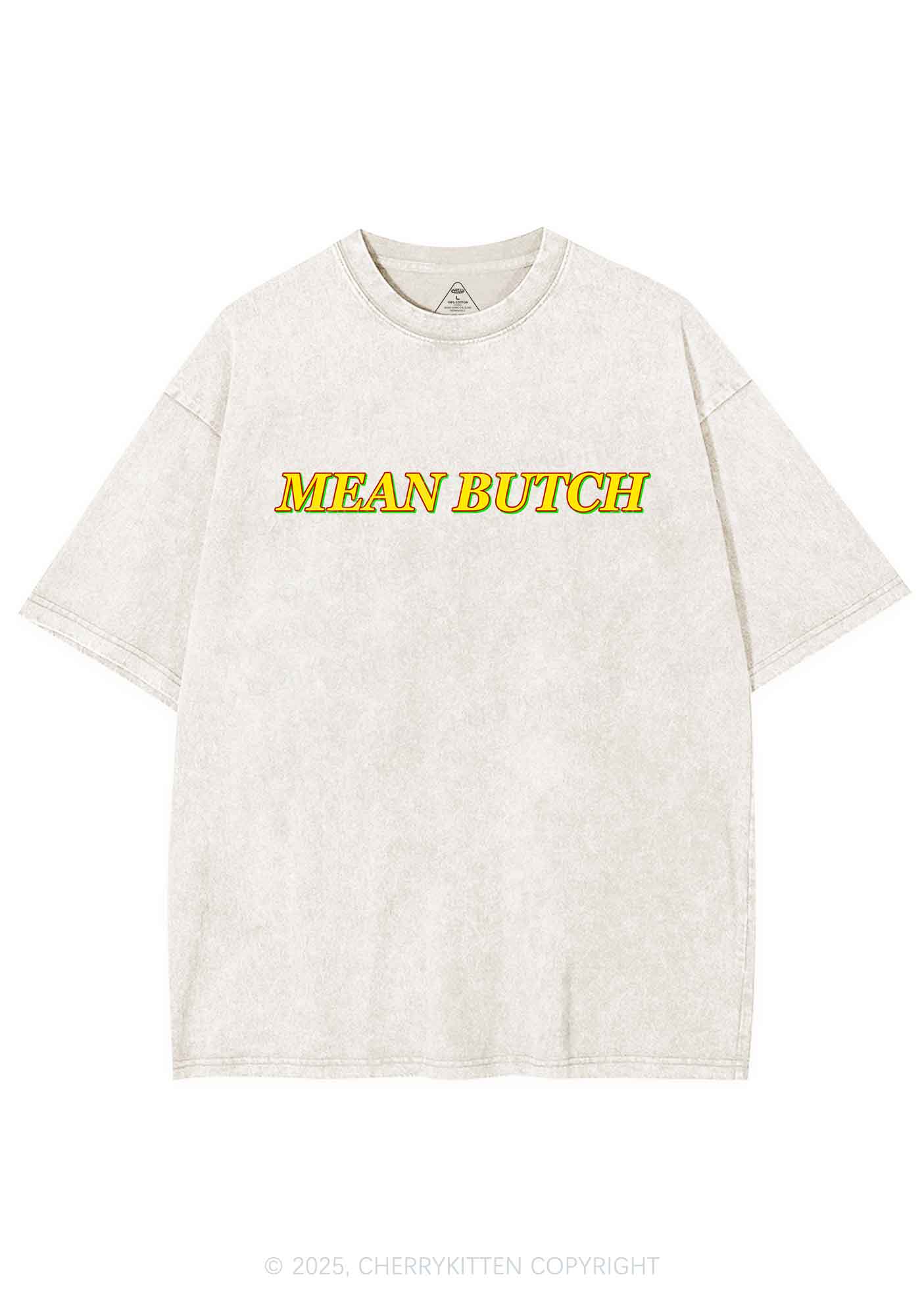 Mean Butch Pride Y2K Shirts Washed Tee Cherrykitten - Image 3