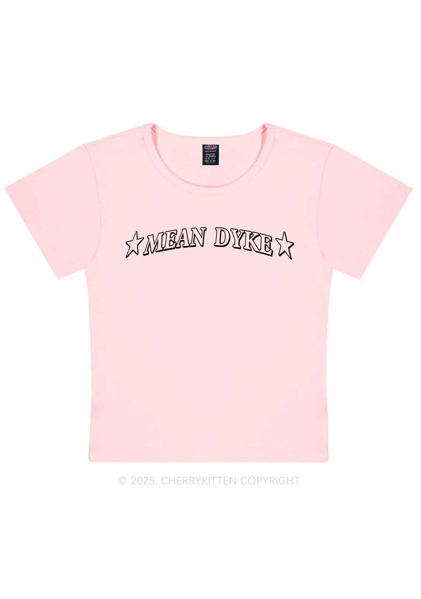 Mean Dyke Pride Y2K Baby Tee Cherrykitten - Image 12