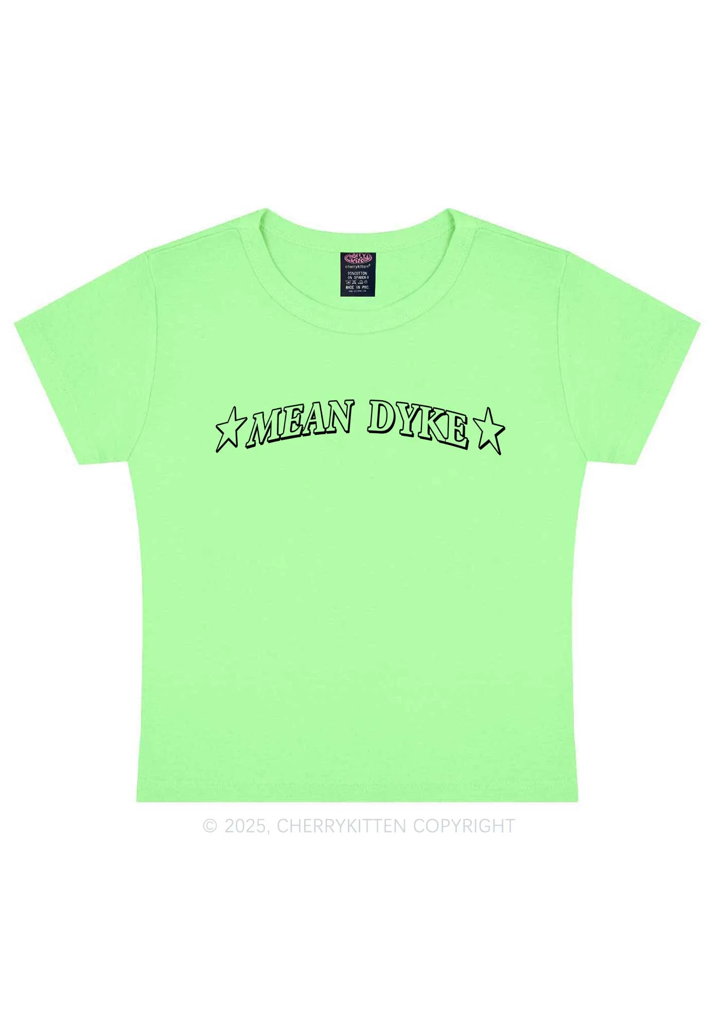 Mean Dyke Pride Y2K Baby Tee Cherrykitten - Image 13
