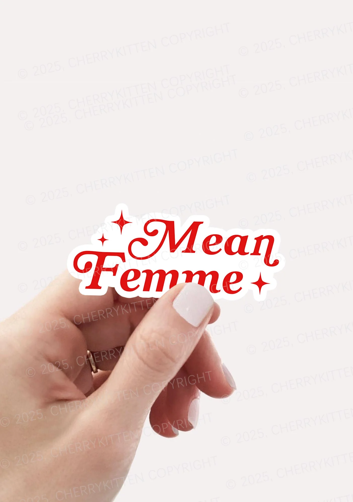 Mean Femme Pride 1Pc Y2K Sticker Cherrykitten - Image 2