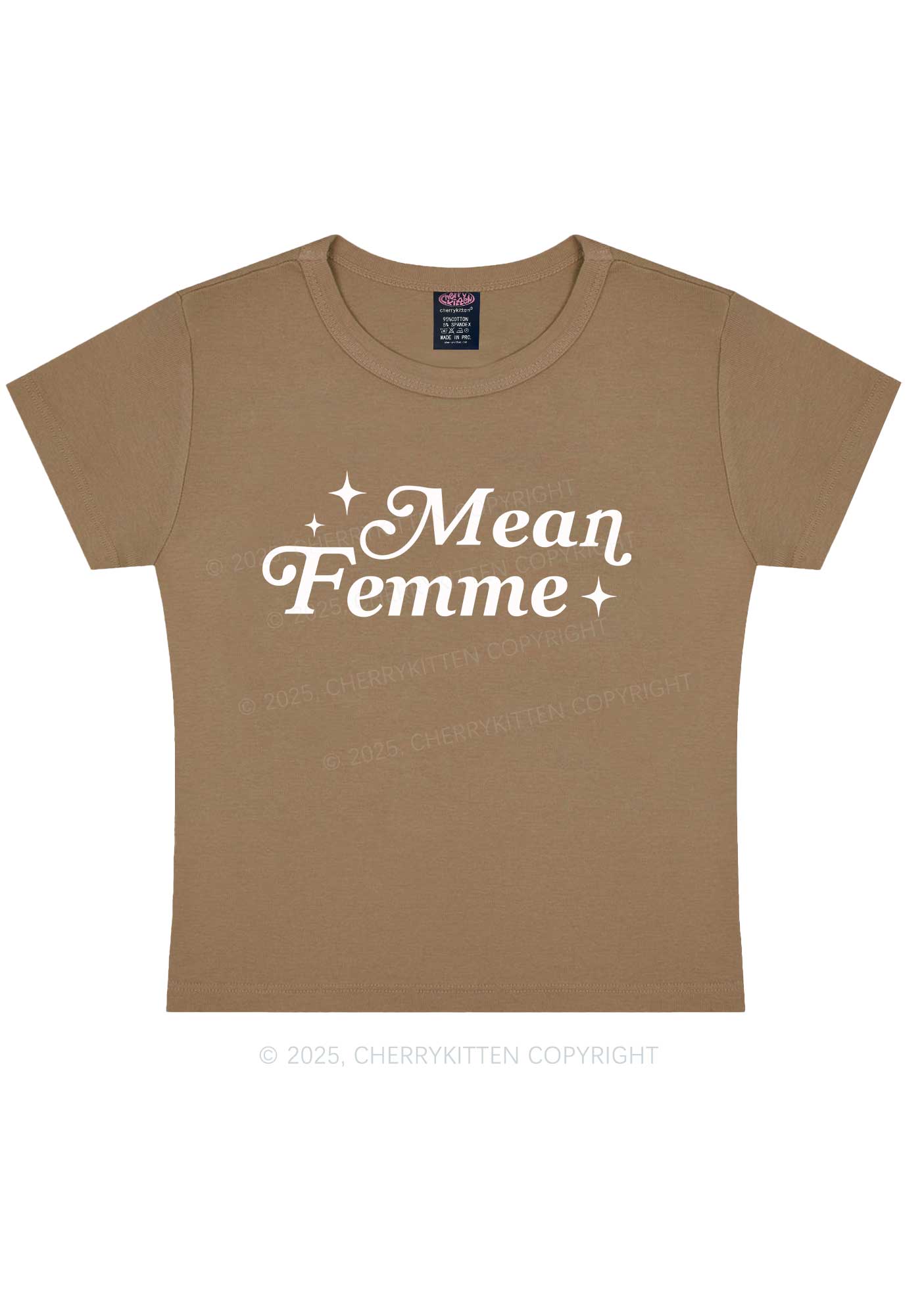 Mean Femme Pride Y2K Baby Tee Cherrykitten - Image 11