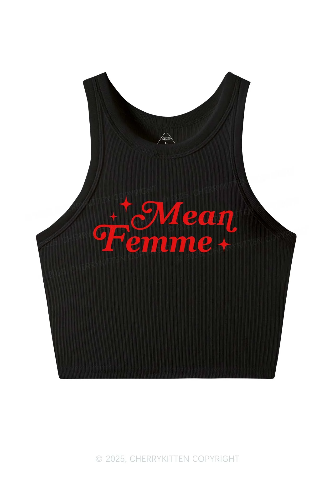 Mean Femme Pride Y2K Crop Tank Top Cherrykitten - Image 2