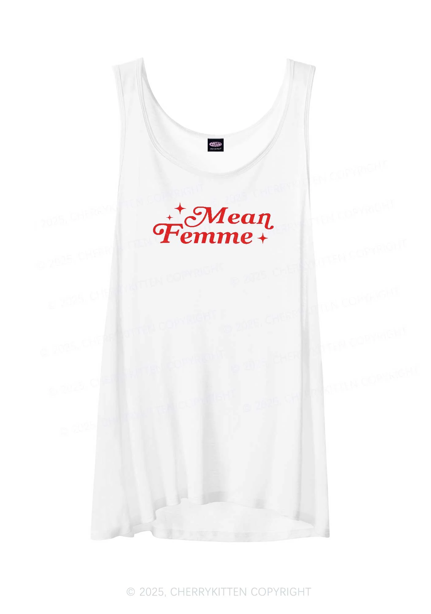 Mean Femme Pride Y2K Sheer Boyfriend Tank Cherrykitten - Image 2