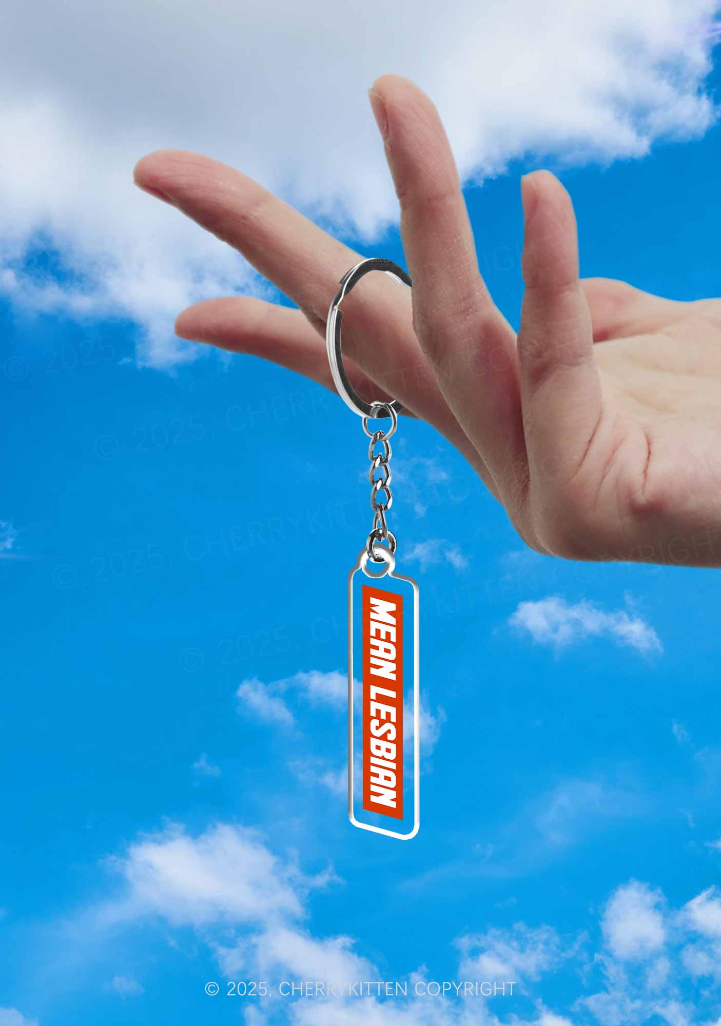 Mean Lesbian Pride 1Pc Y2K Keychain Cherrykitten - Image 2