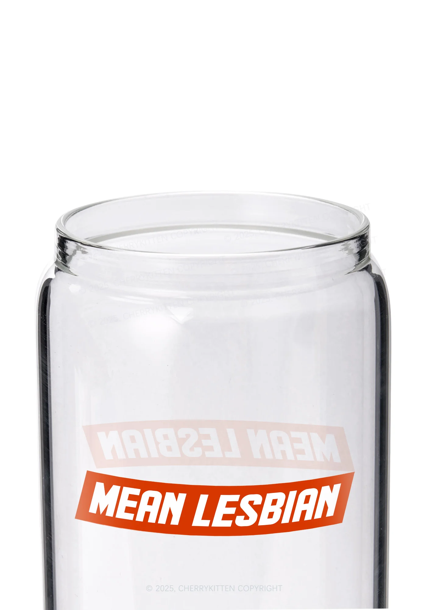 Mean Lesbian Pride Y2K Printed Glass Cup Cherrykitten - Image 2