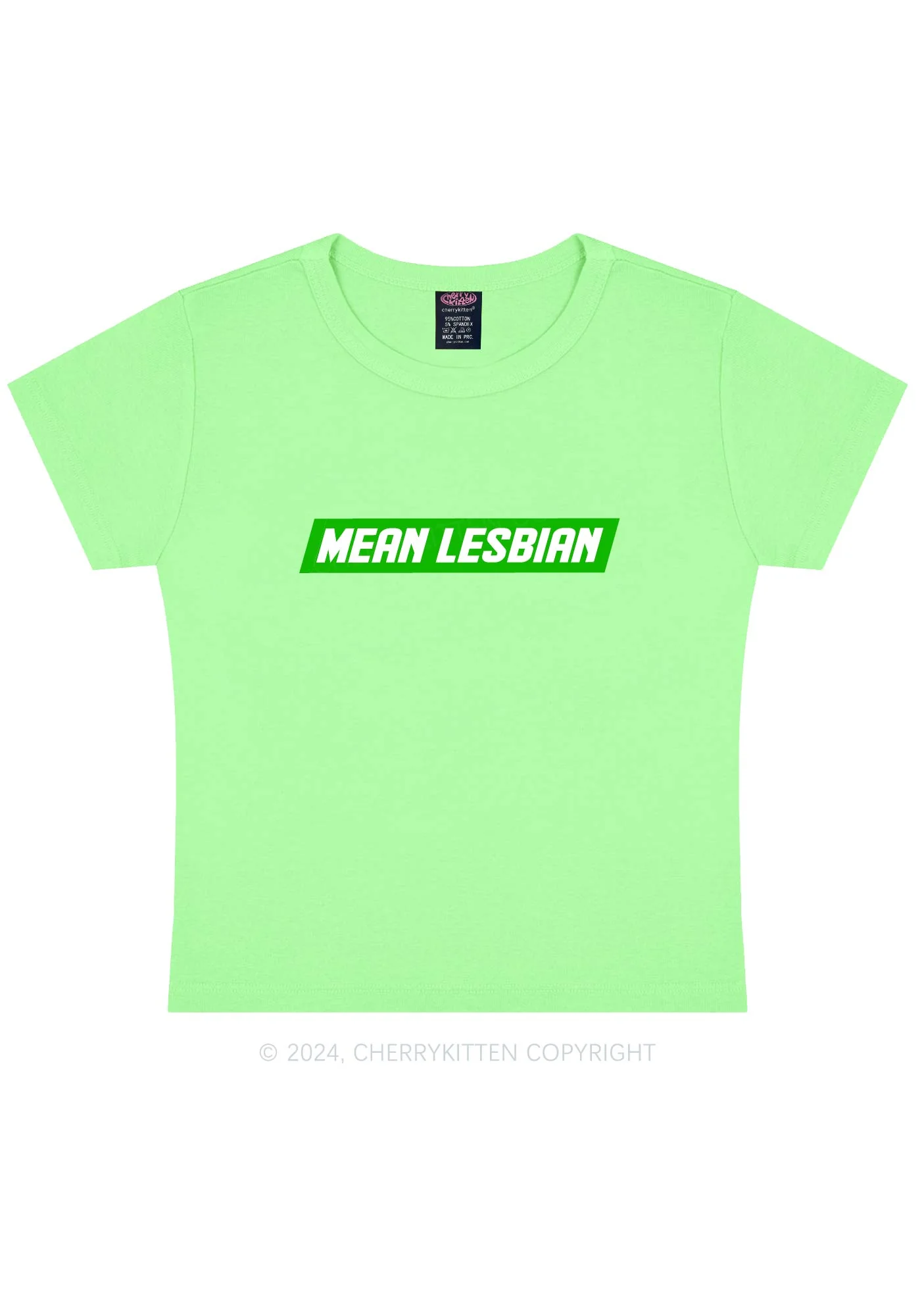 Mean Lesbian Y2K Baby Tee Cherrykitten - Image 12