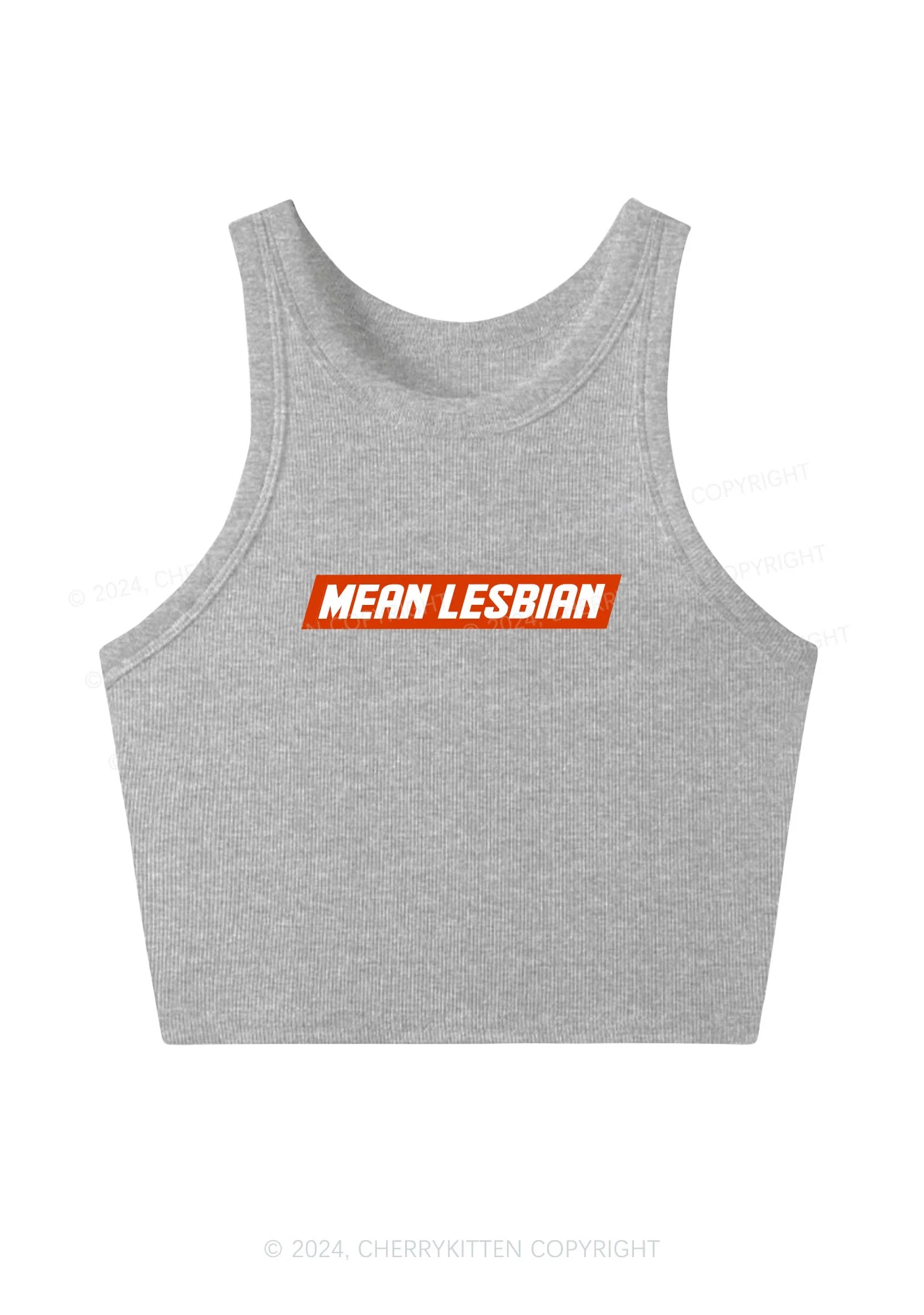 Mean Lesbian Y2K Crop Tank Top Cherrykitten - Image 3