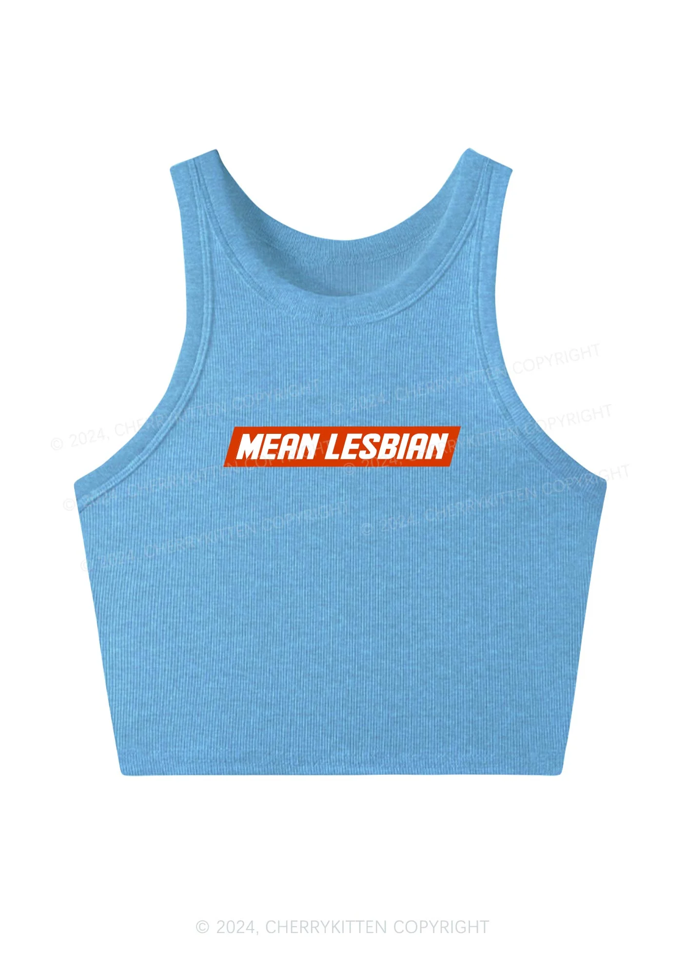 Mean Lesbian Y2K Crop Tank Top Cherrykitten - Image 4