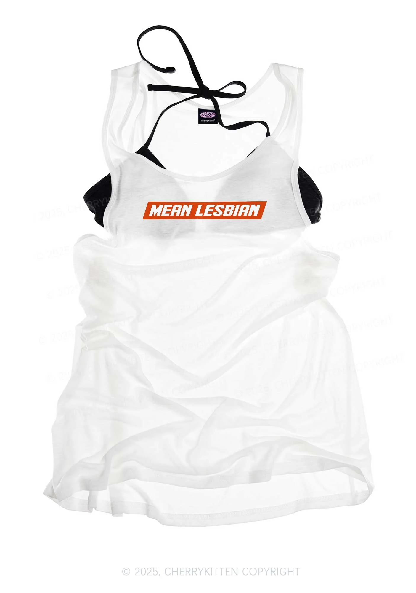 Mean Lesbian Pride Y2K Sheer Boyfriend Tank Cherrykitten - Image 3