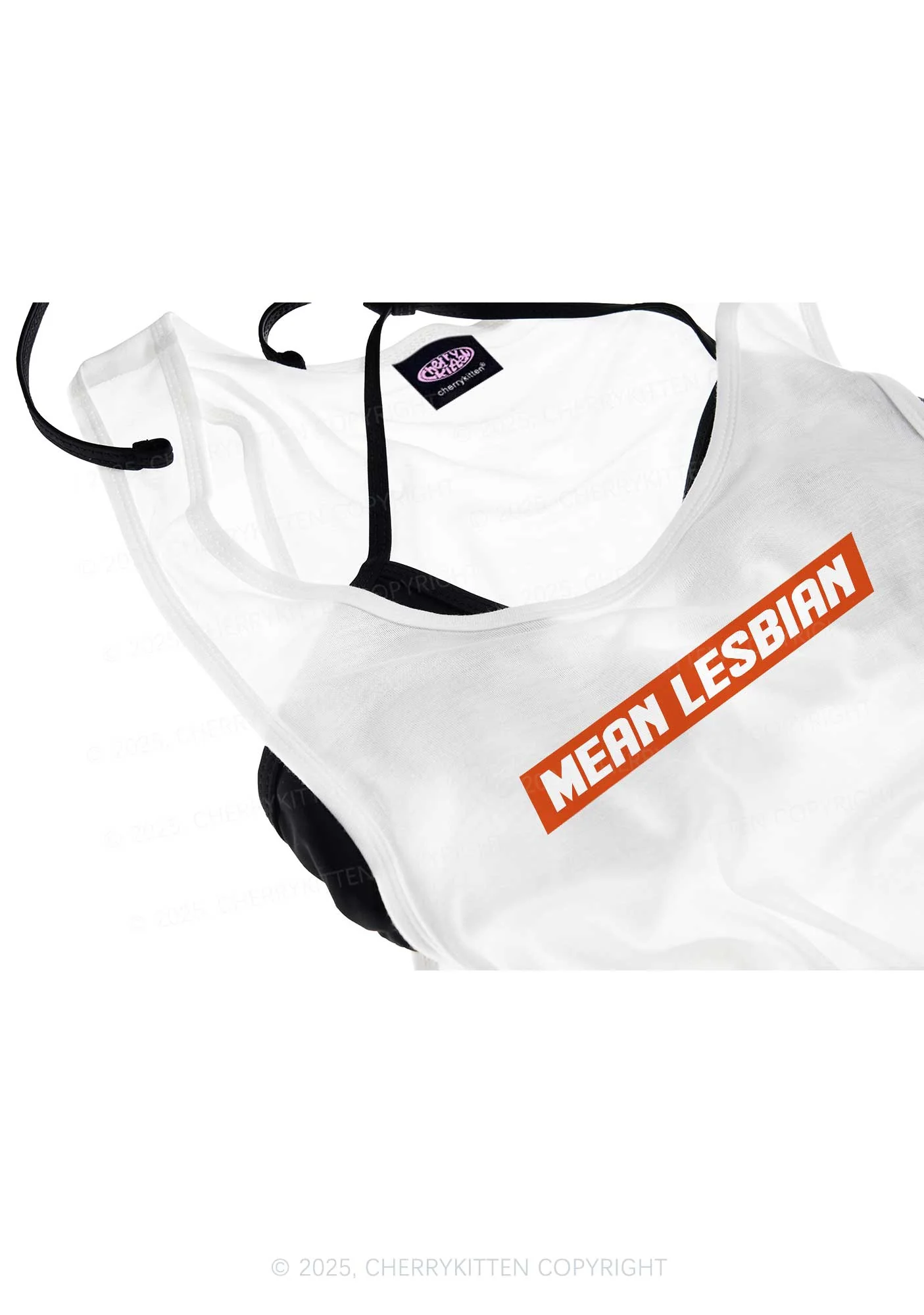 Mean Lesbian Pride Y2K Sheer Boyfriend Tank Cherrykitten - Image 4