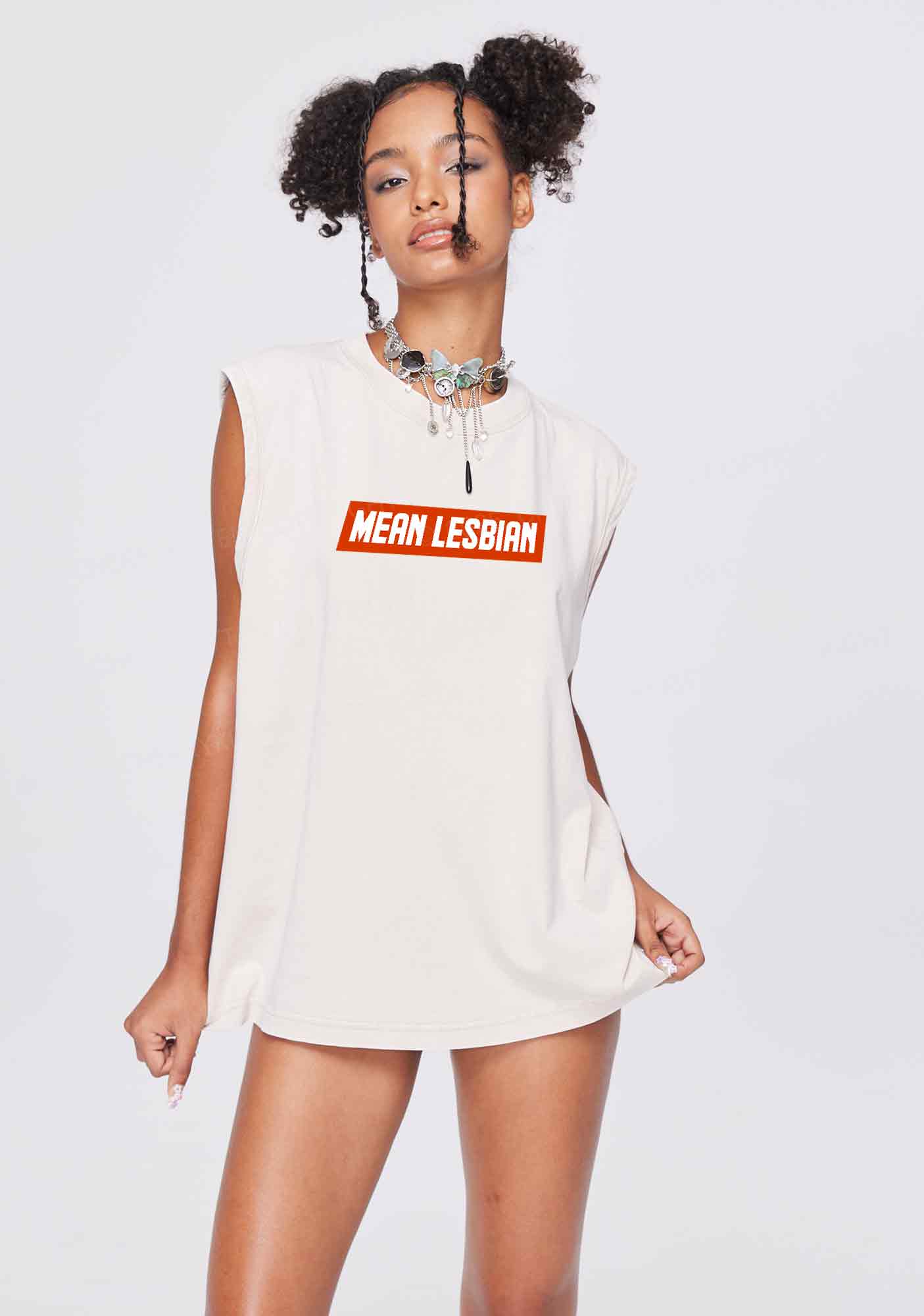 Mean Lesbian Y2K Washed Tank Cherrykitten - Image 2