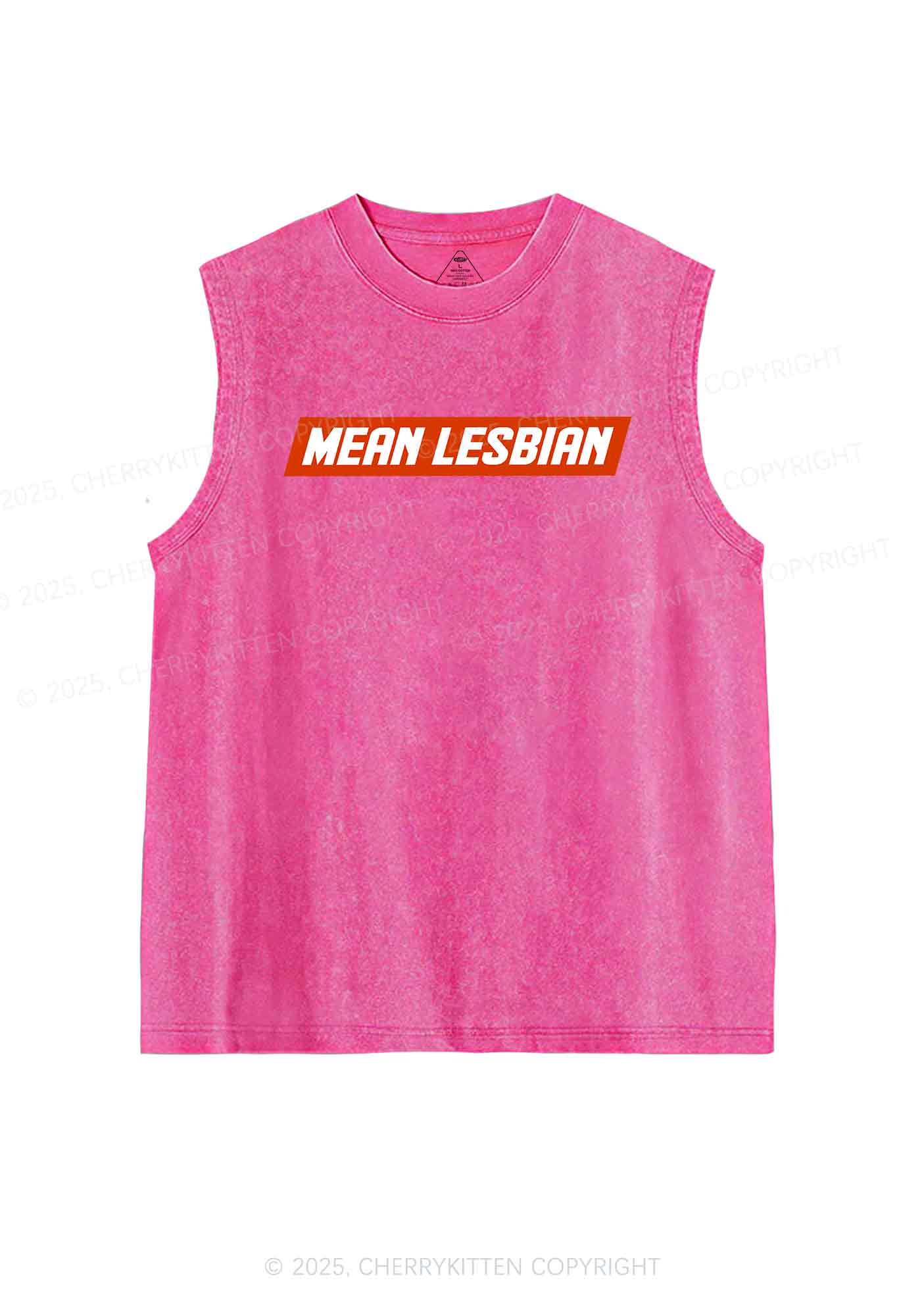 Mean Lesbian Y2K Washed Tank Cherrykitten - Image 4
