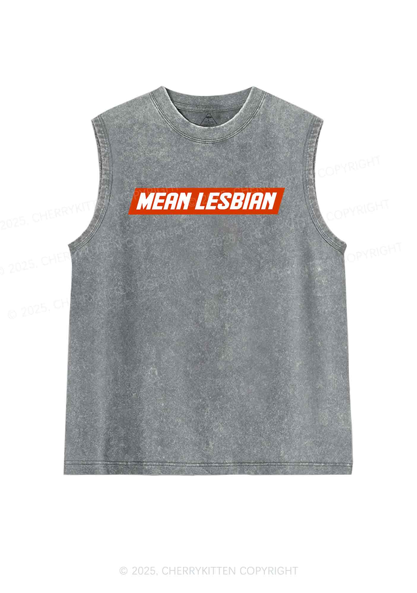 Mean Lesbian Y2K Washed Tank Cherrykitten - Image 5
