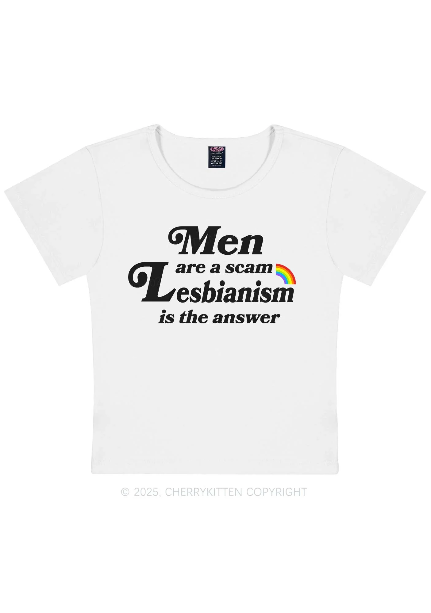 Men Lesbianism Y2K Baby Tee Cherrykitten - Image 4