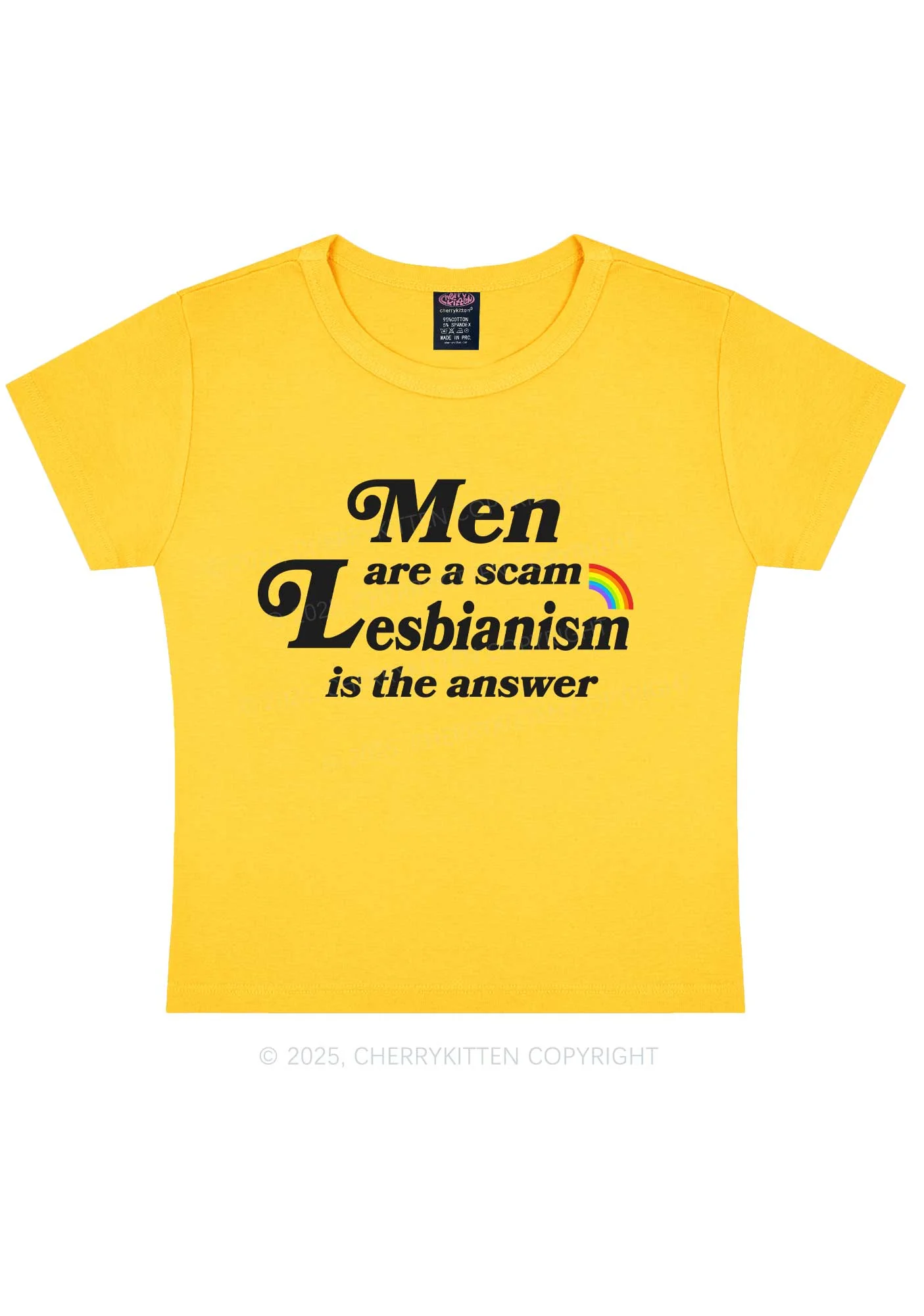 Men Lesbianism Y2K Baby Tee Cherrykitten - Image 5