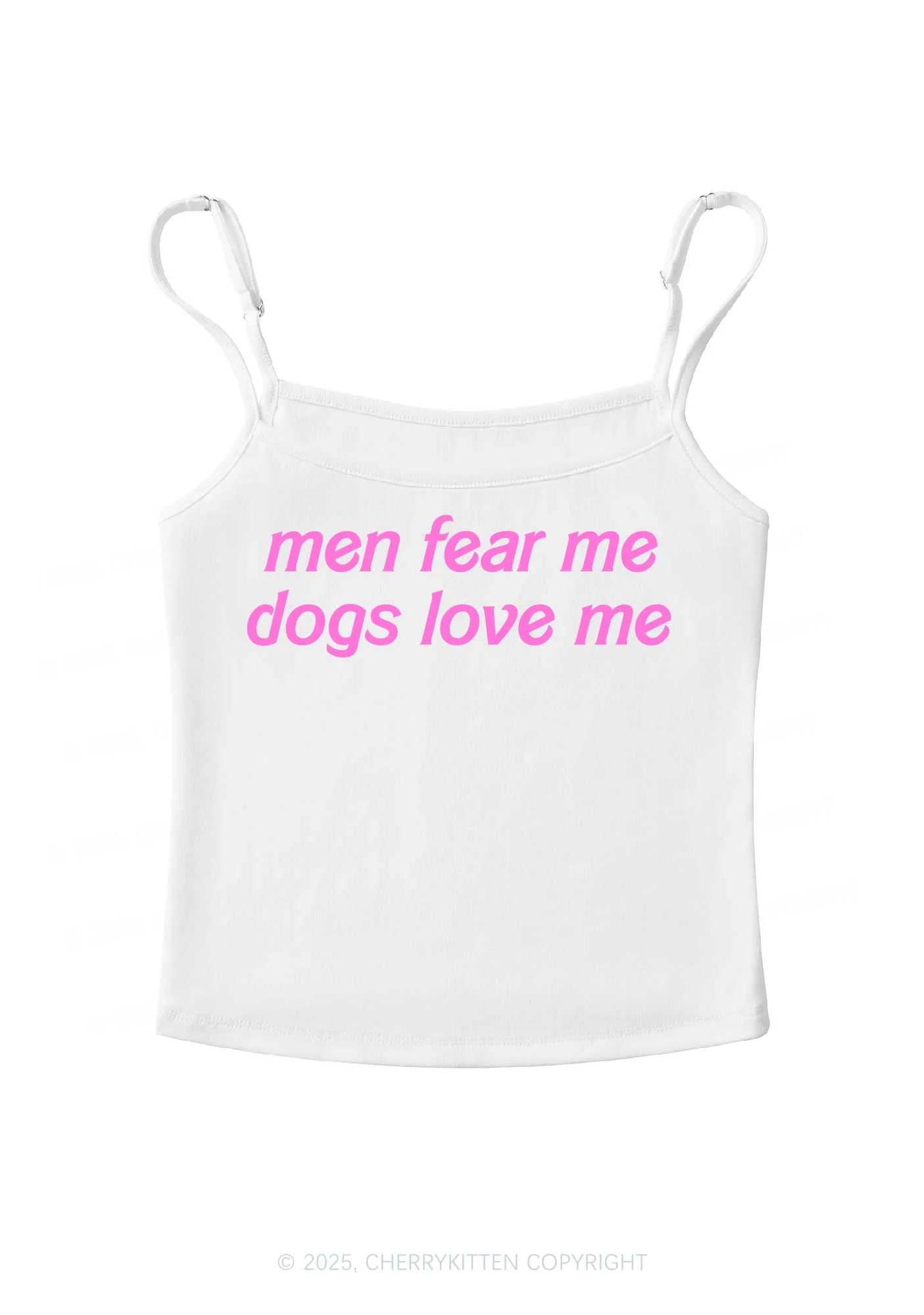 Men Fear Me Y2K Spaghetti Strap Cami Cherrykitten - Image 4