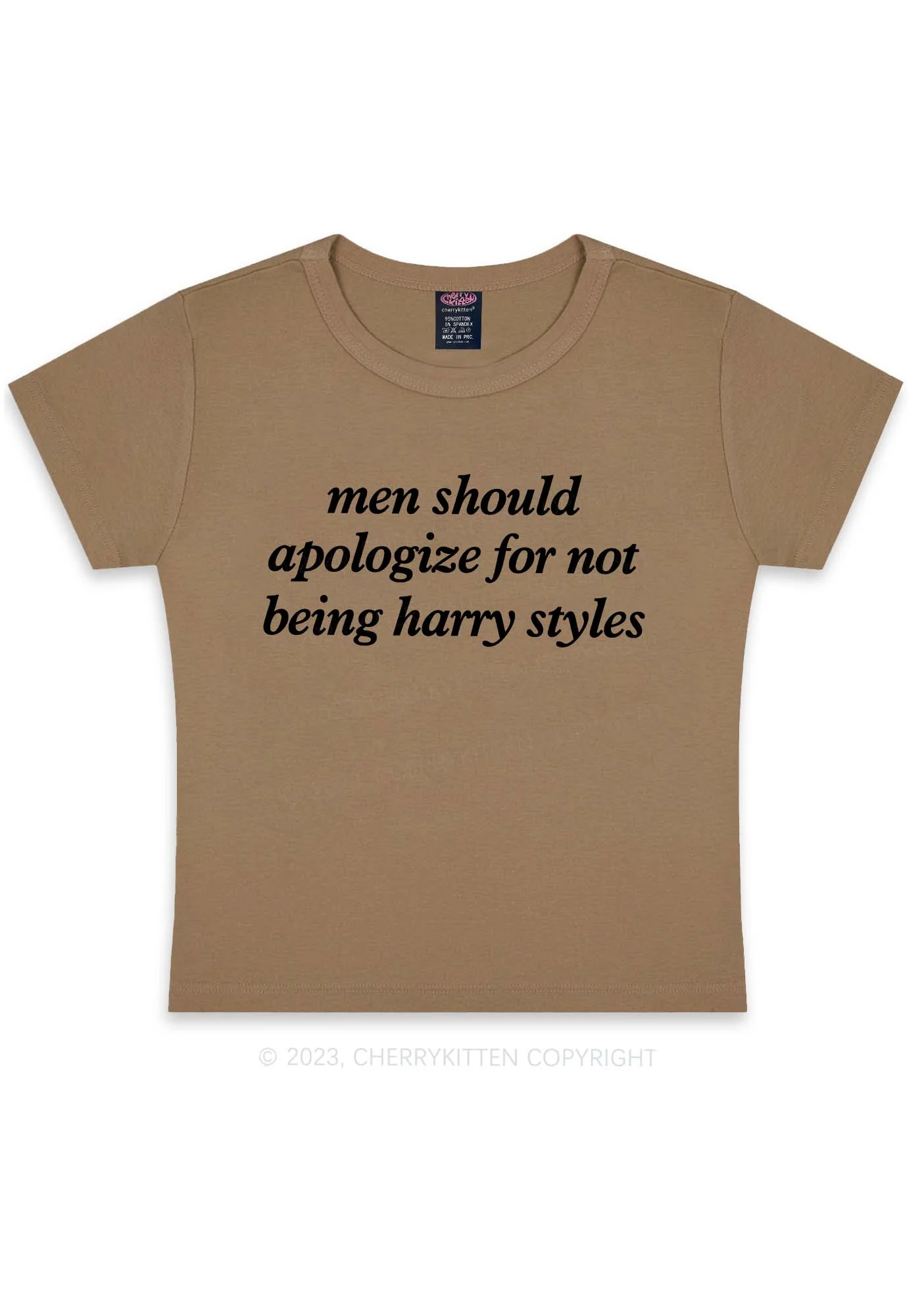 Men Should Apologize Y2K Baby Tee Cherrykitten - Image 8