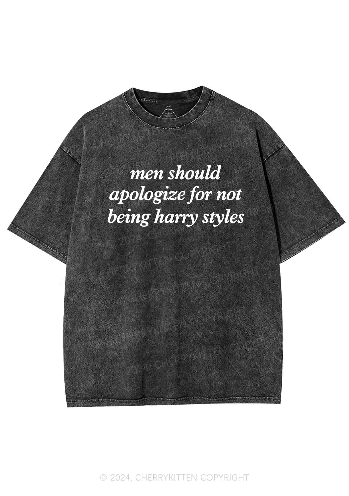 Men Should Apologize Y2K Washed Tee Cherrykitten - Image 3