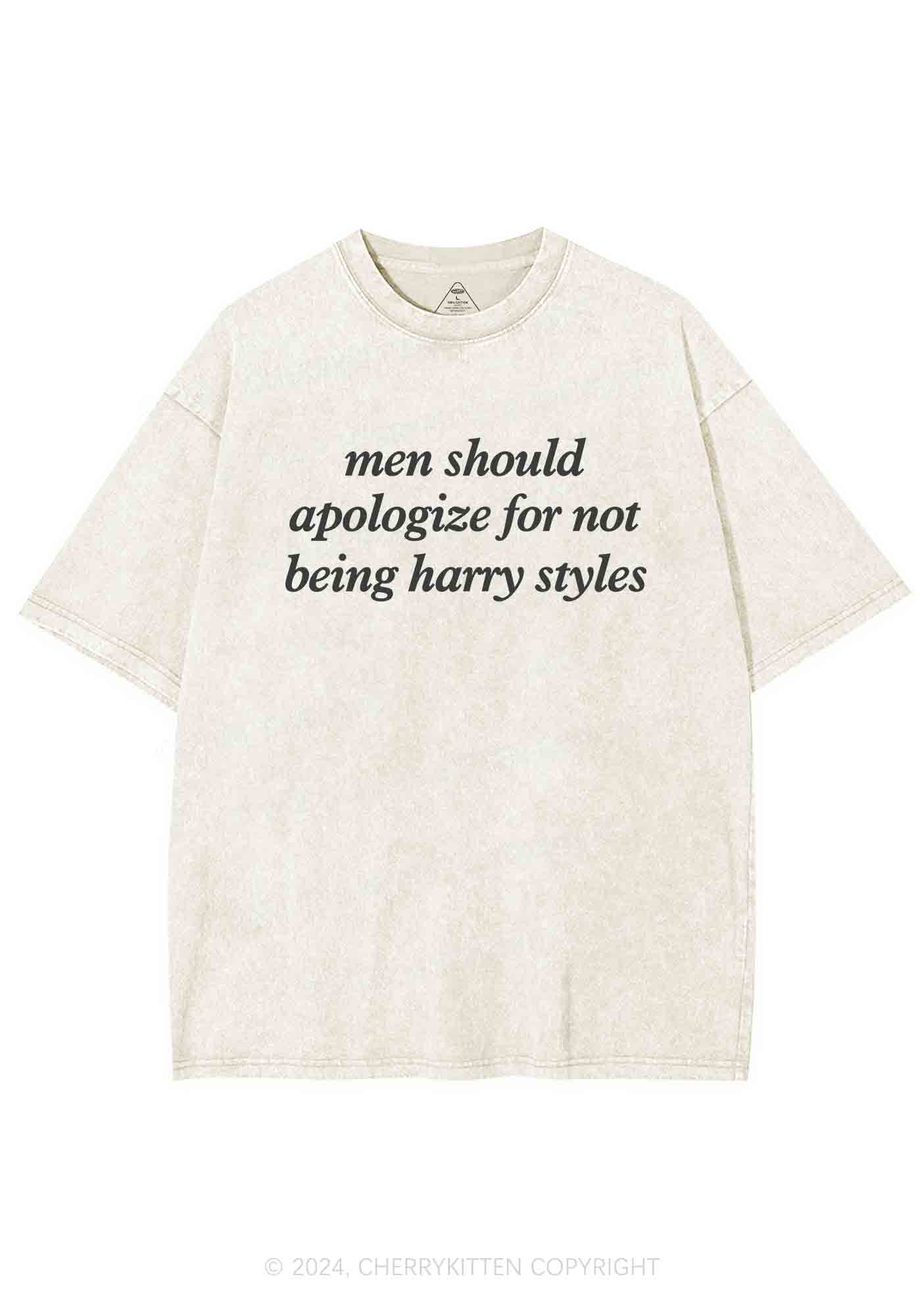 Men Should Apologize Y2K Washed Tee Cherrykitten - Image 5