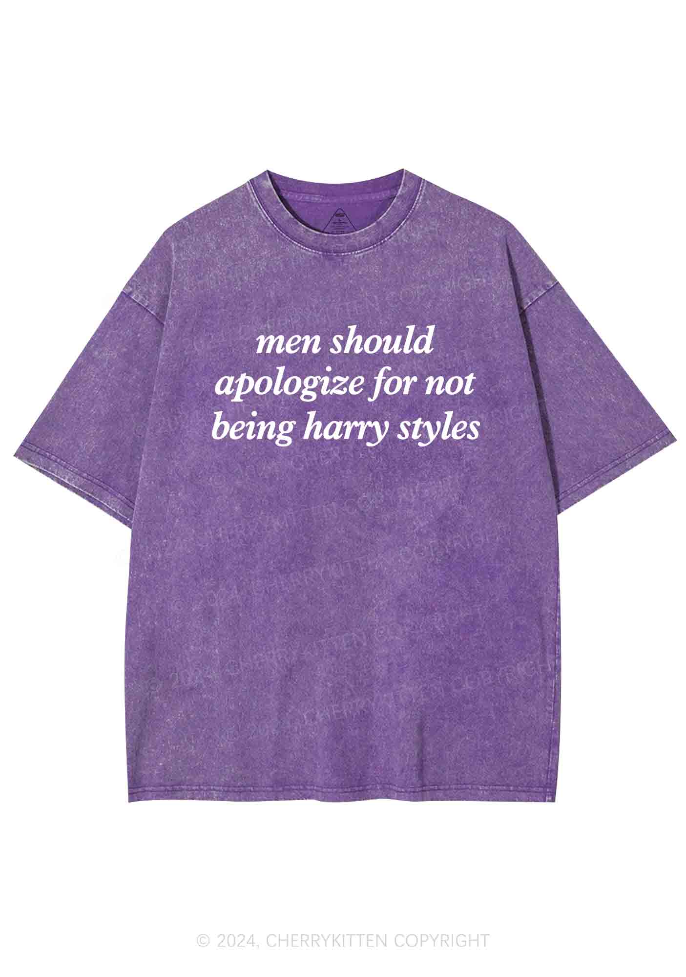 Men Should Apologize Y2K Washed Tee Cherrykitten - Image 6