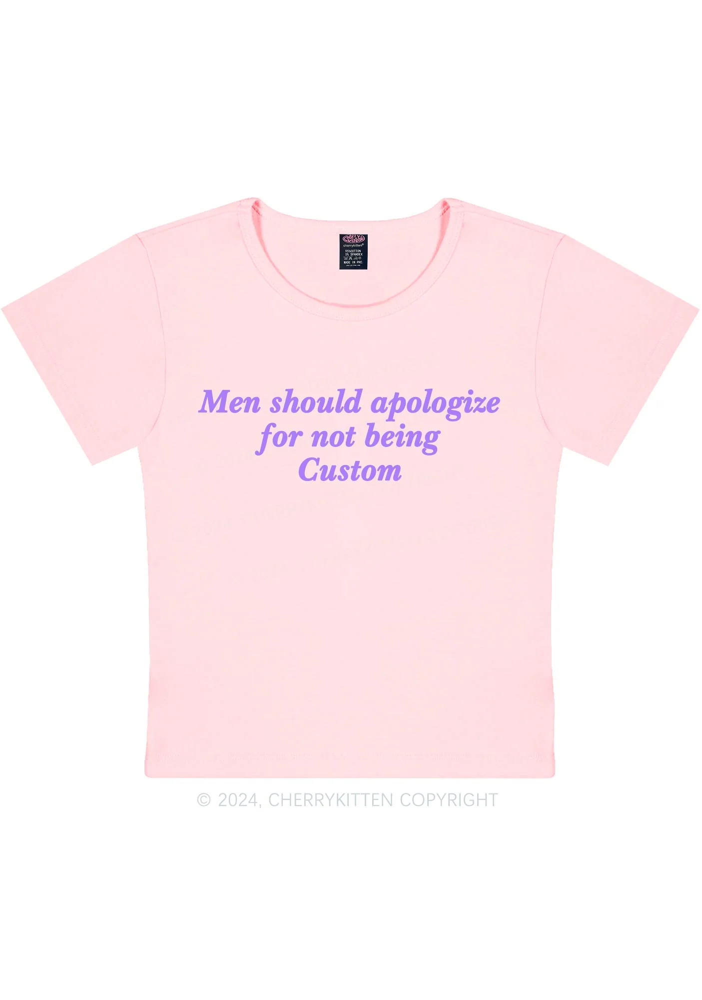 Men Should Being Custom Y2K Baby Tee Cherrykitten - Image 10
