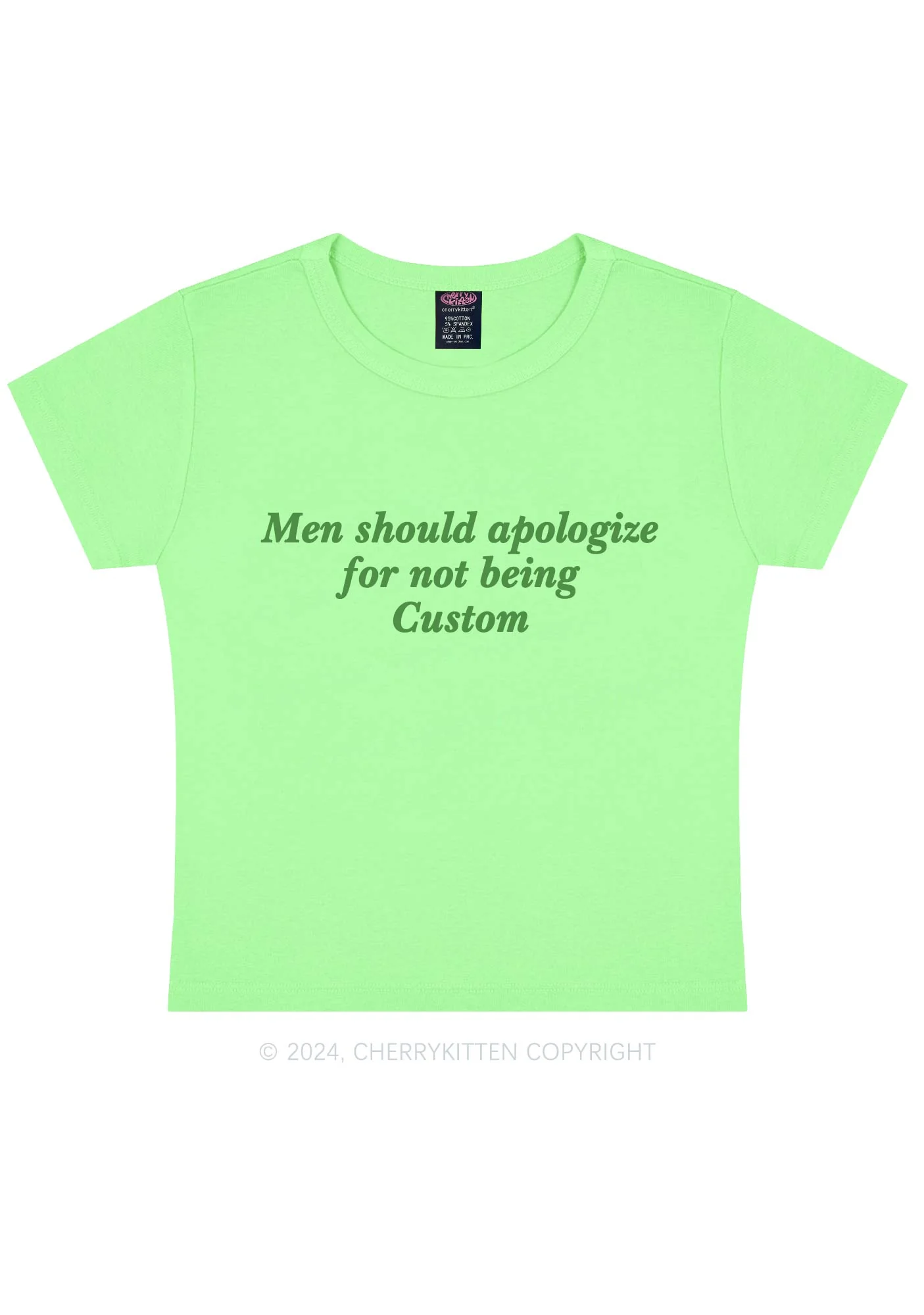 Men Should Being Custom Y2K Baby Tee Cherrykitten - Image 11